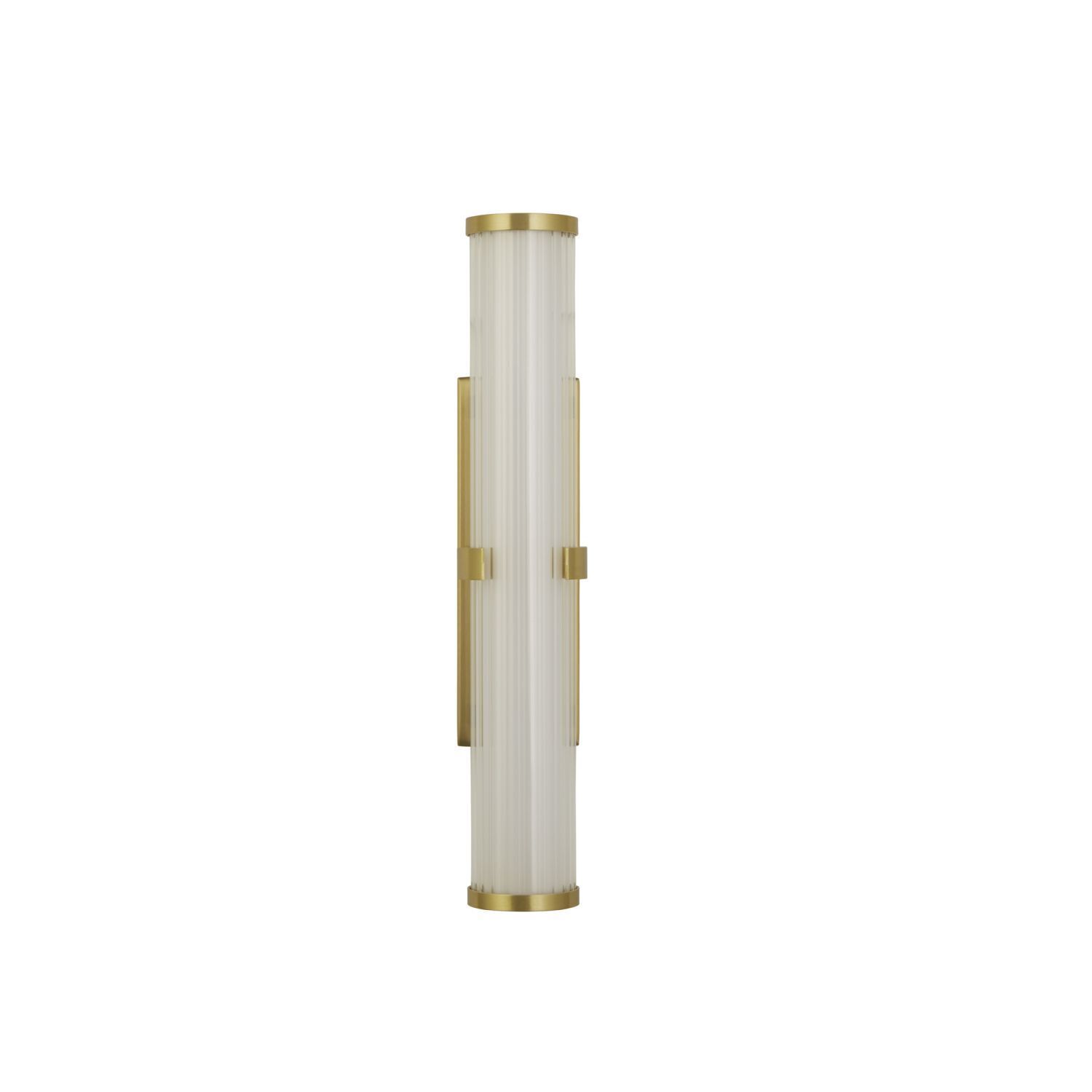 LED Wandleuchte Metall Glas IP44 H:32,5 cm in Gold Weiß