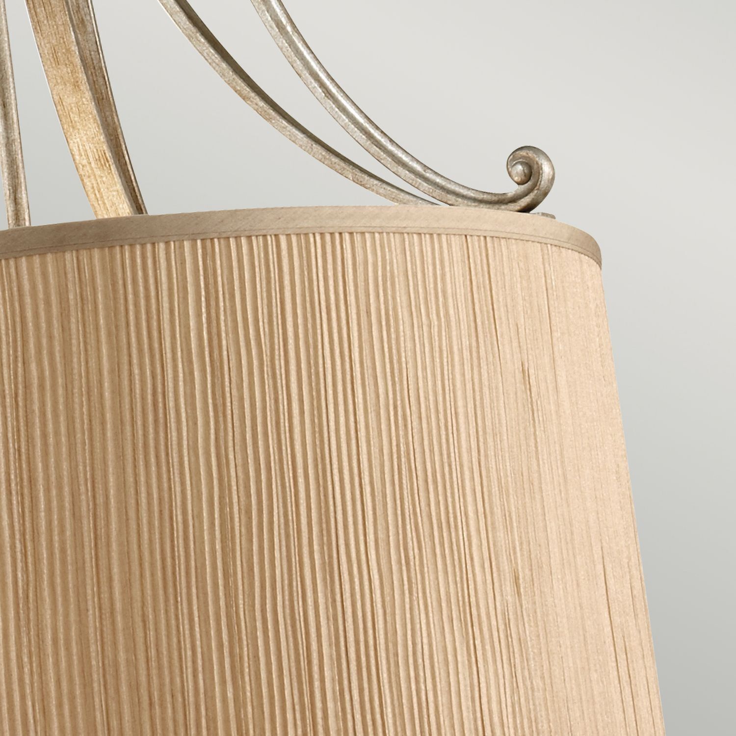 Hängelampe Stoff Creme Braun antik E27 SAMISE Lampe, Lampenschirm, Drinnen, Innenarchitektur