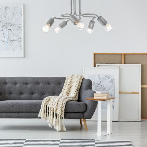 Deckenleuchte Silber Modern Wohnzimmer Metall