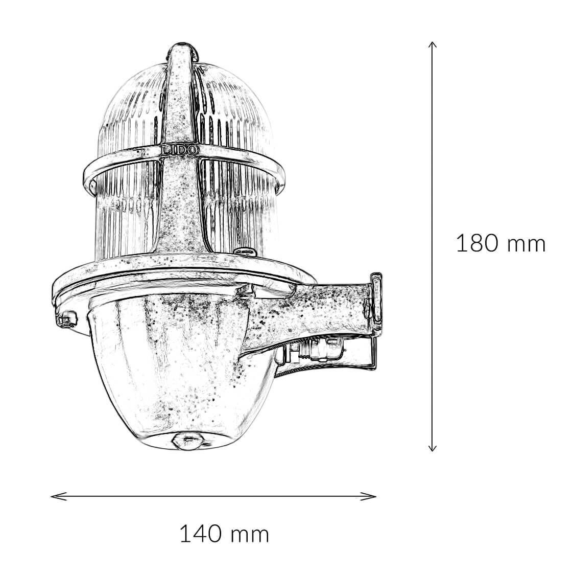 Außenlampe Wand Mesisng Glas massiv rostfrei