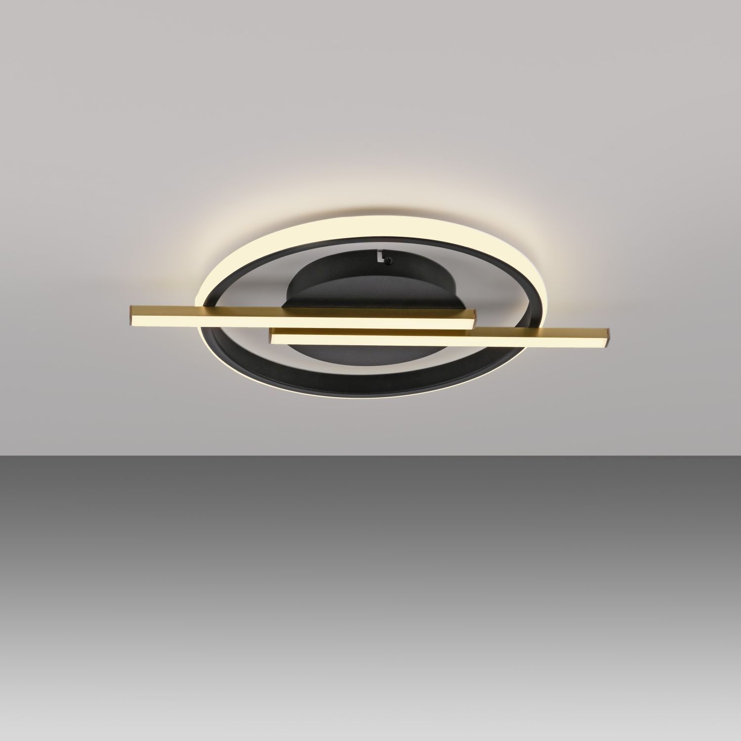 LED Deckenlampe Modern Schwarz Messing 3000 K dimmbar