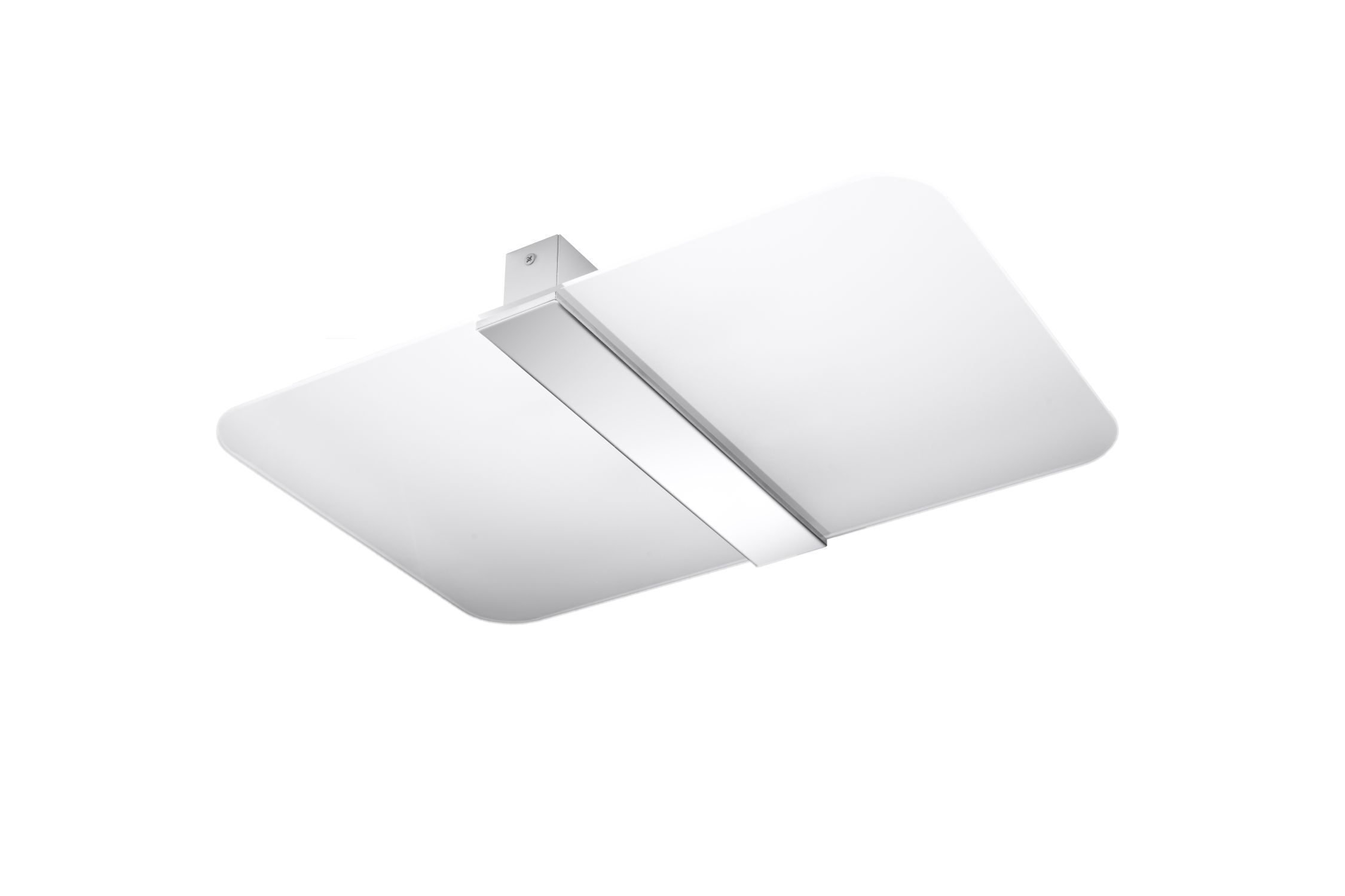 Deckenlampe Weiß Chrom Glas Metall blendarm flach
