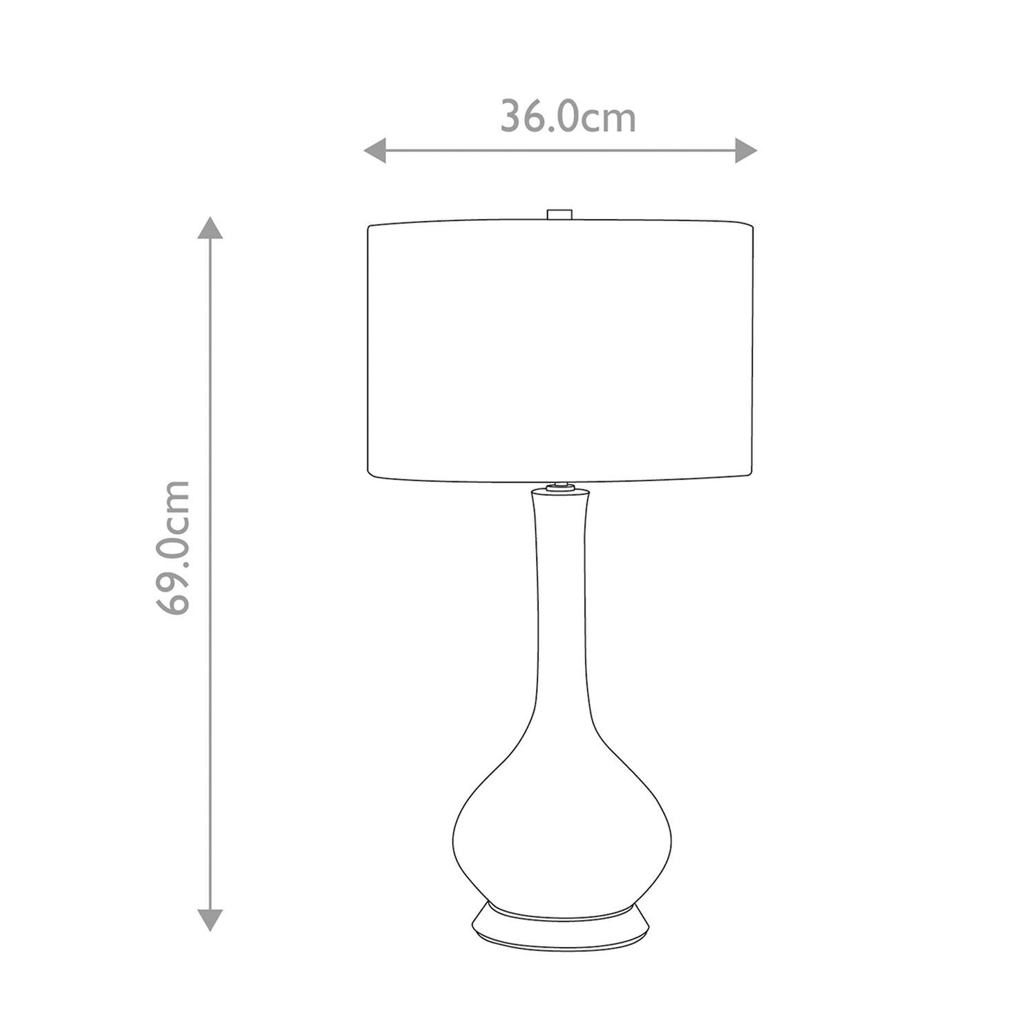 Nachttischlampe Stoff Keramik E27 69 cm Retro Weiß grau