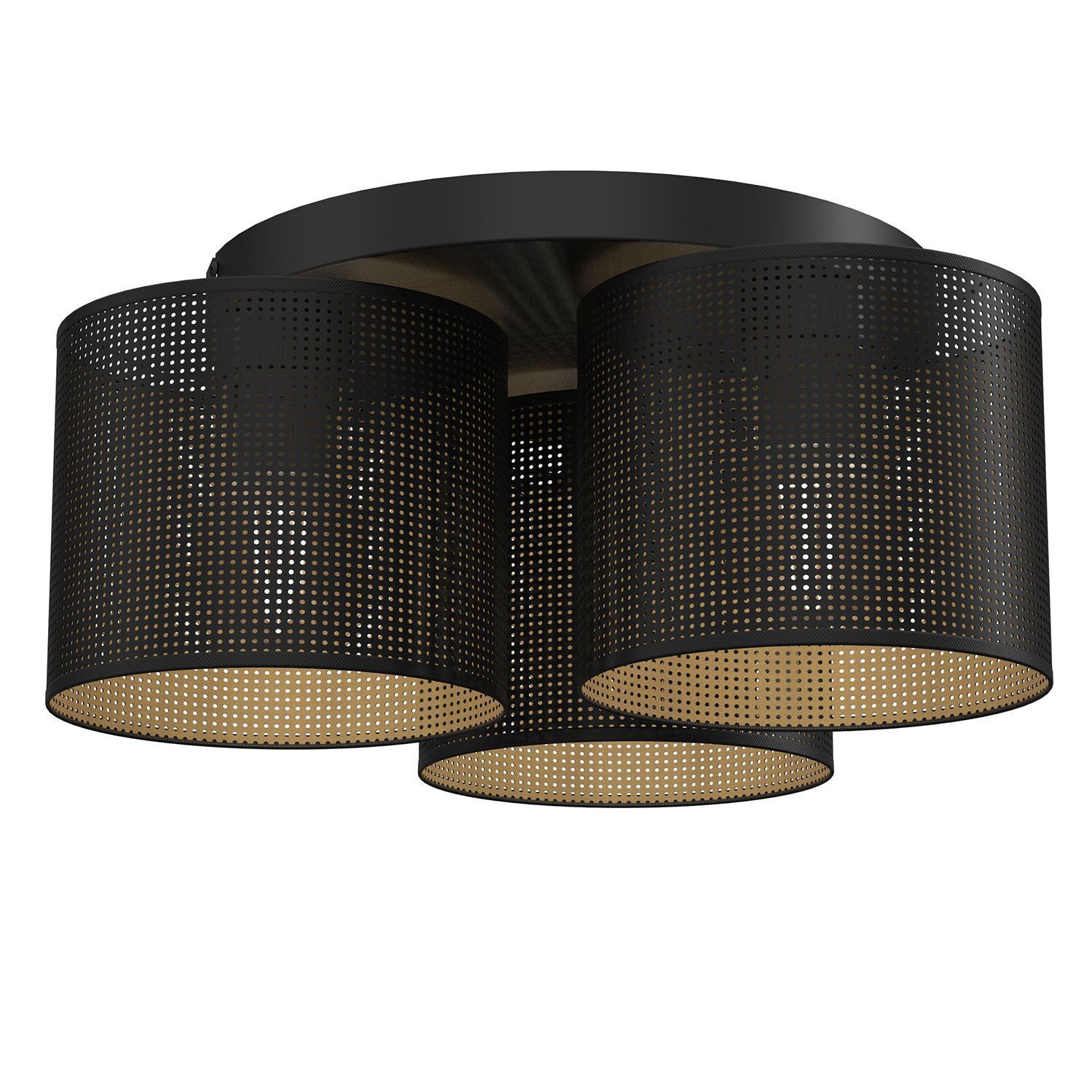 Deckenlampe Metall Ø45 cm rund E27 Loft in Schwarz Gold