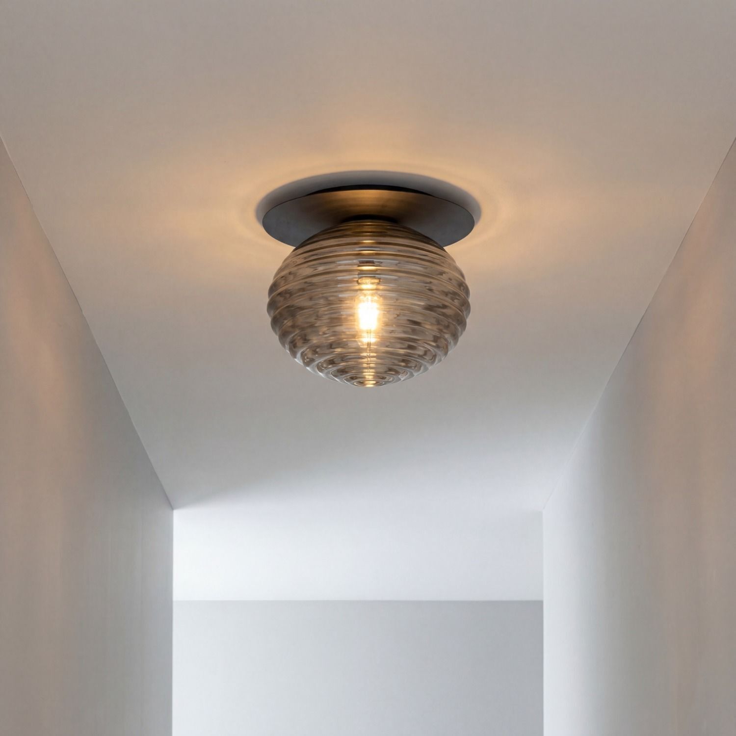 Kugelschirm Metall Rauchglas L: 67 cm Modern E14 5-flammig Leuchte