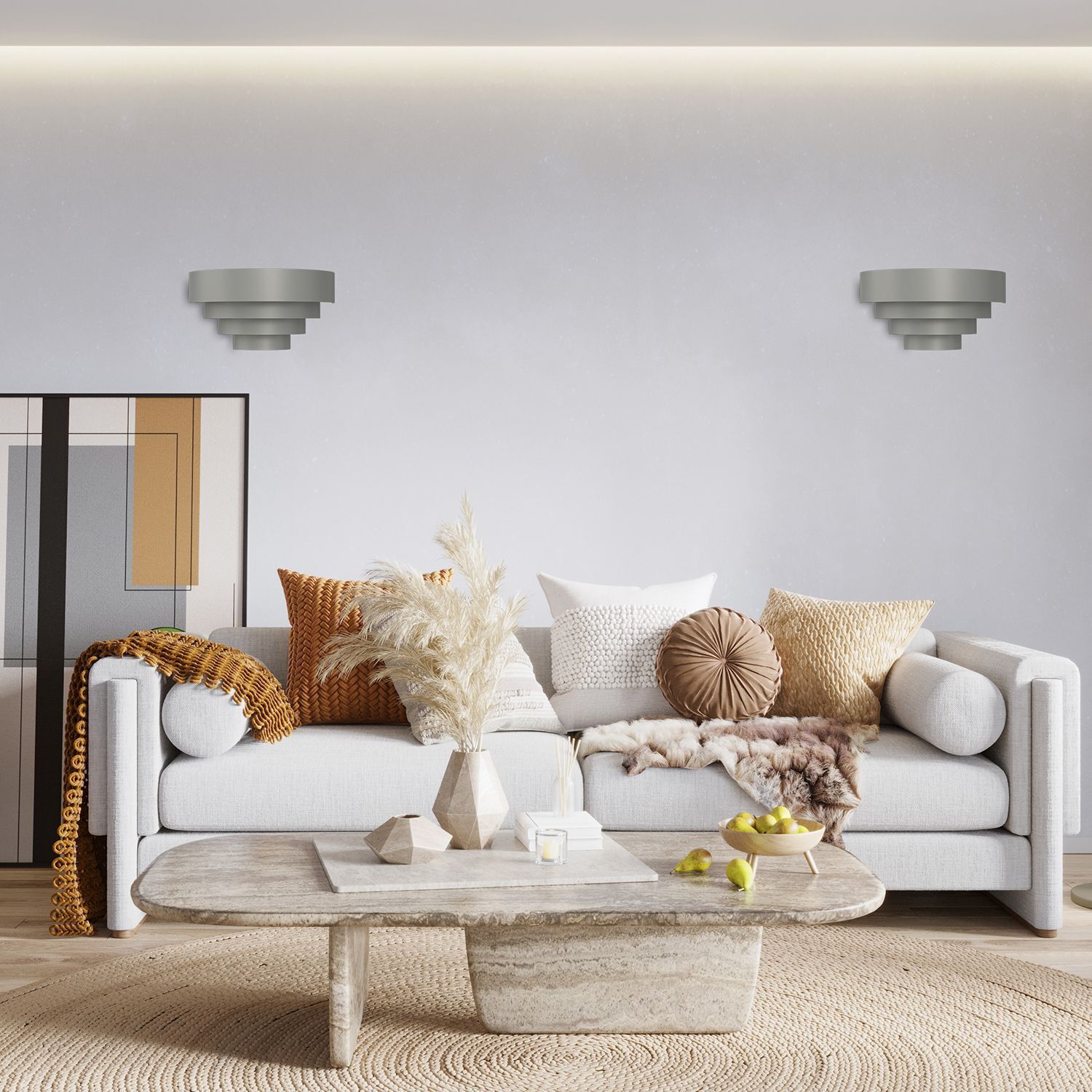 Wandlampe Metall Dunkelgrau B:40 cm E27 2-flmg indirekt