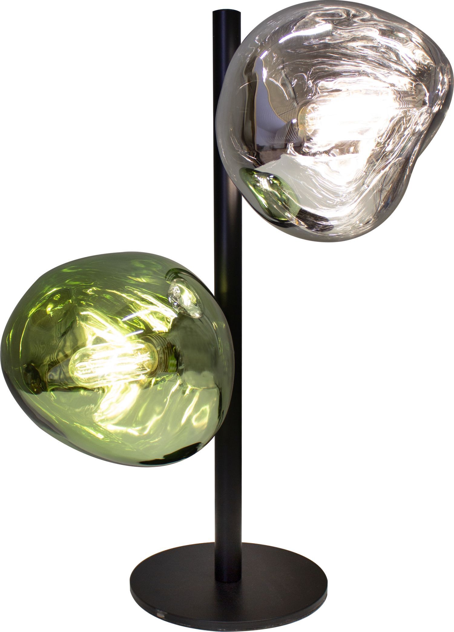 Dekorative Tischlampe Aluminium Glas Weiß Grün 40 cm
