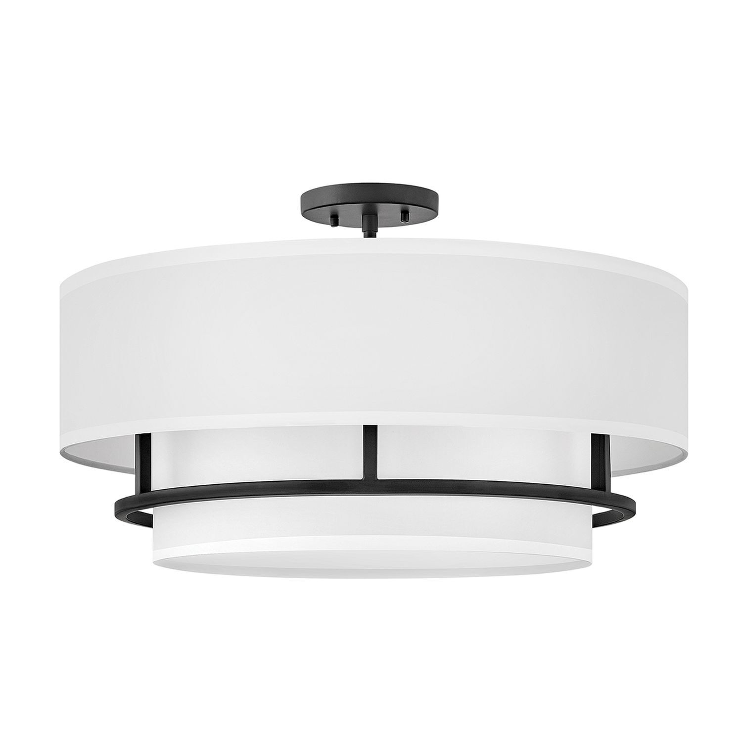Deckenleuchte Weiß Schwarz Ø 58,4 cm Stoff Metall 4x E14