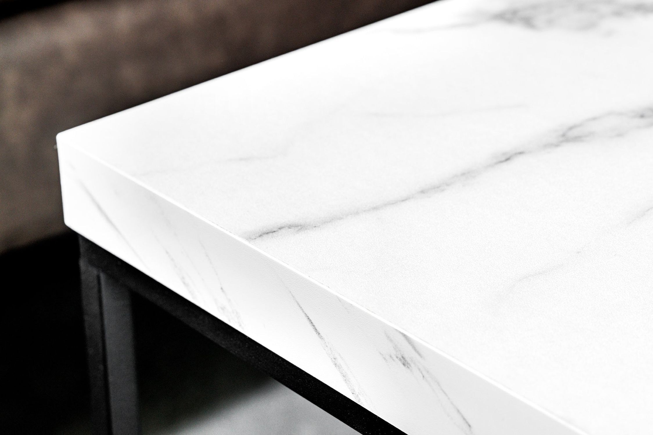 Beistelltisch in Schwarz Weiß 40 x 40 cm Marmor Optik Moebel, Tabelle, Kaffeetisch, Tischplatte