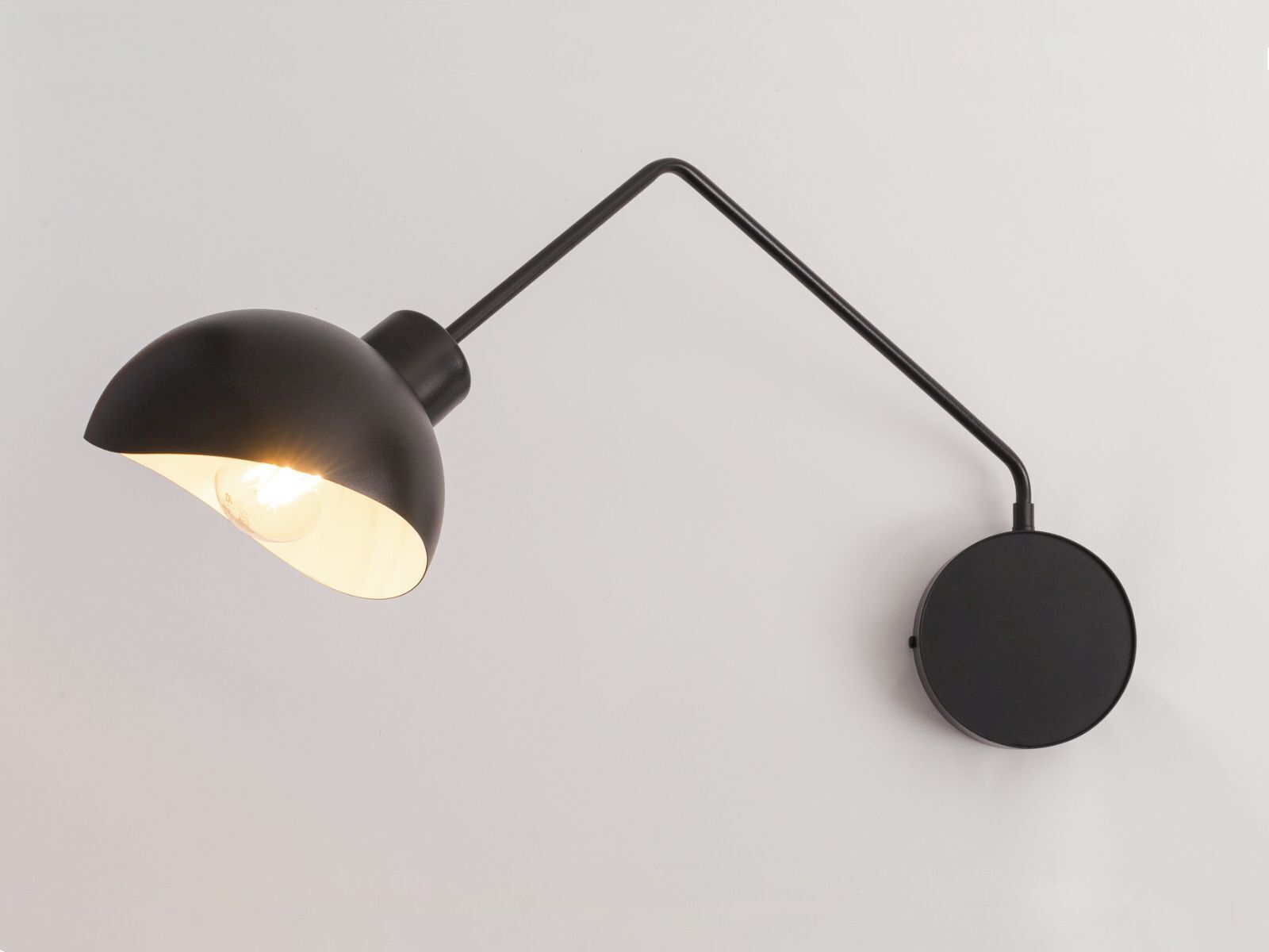 Wandlampe Schwarz Weiß Metall H:30 cm E27 stylisch