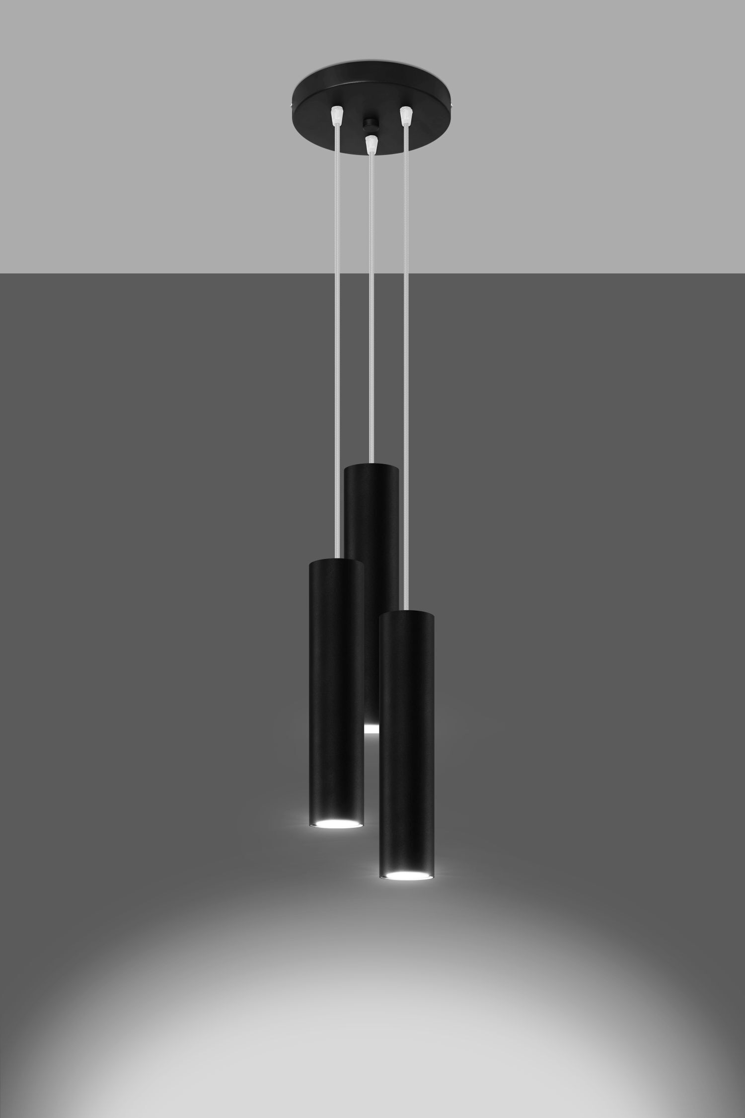 Hängelampe Schwarz 3-flammig Ø 20 cm Metall GU10