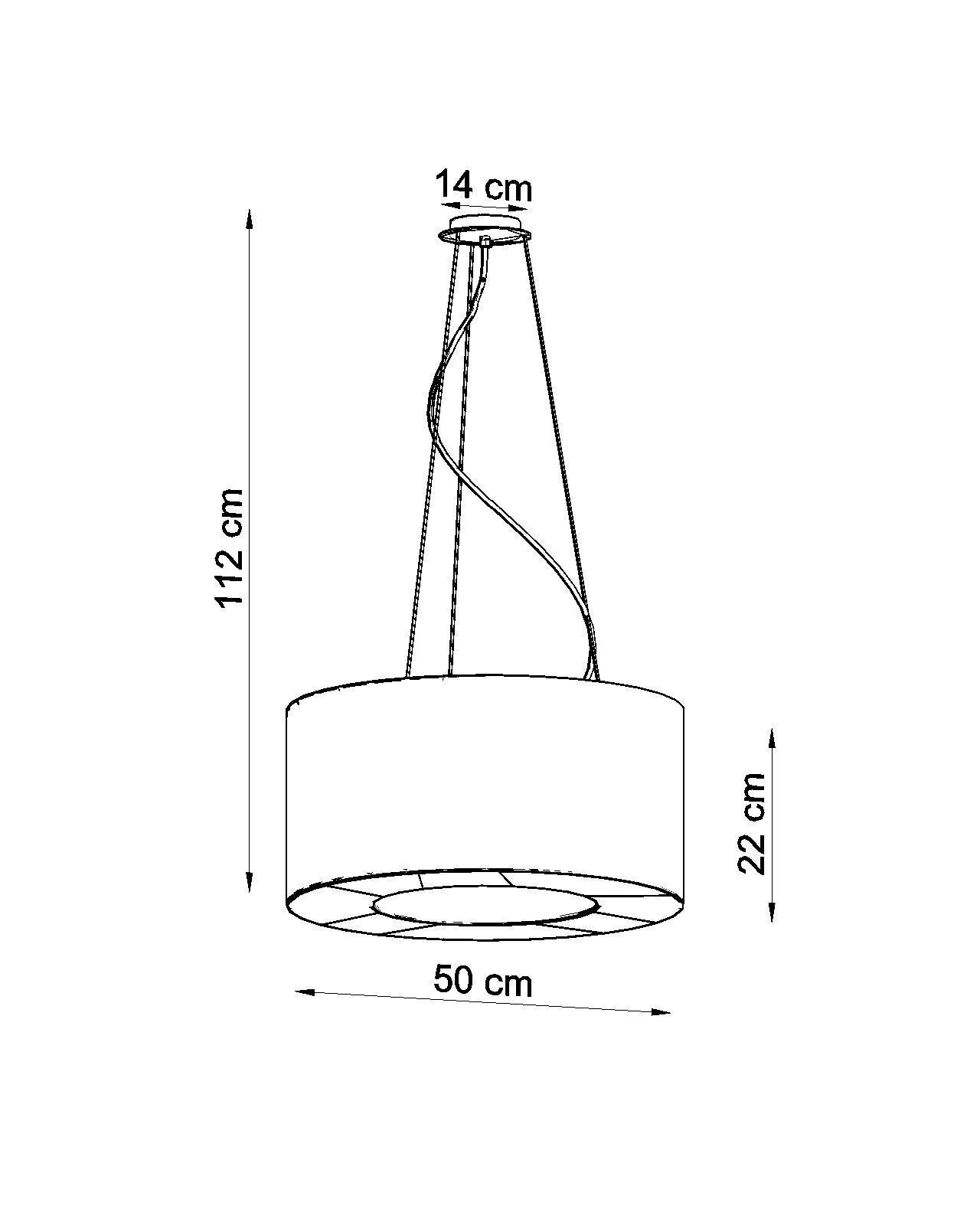 Pendelleuchte Weiß Stoff Modern rund Ø 50 cm 5x E27