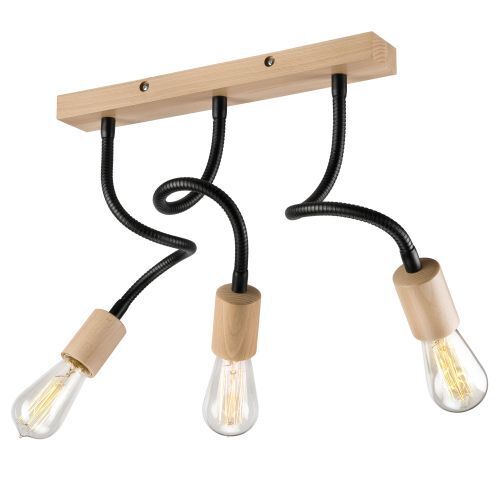 Deckenleuchte Schwarz Modern Wohnzimmer Holz Lampe