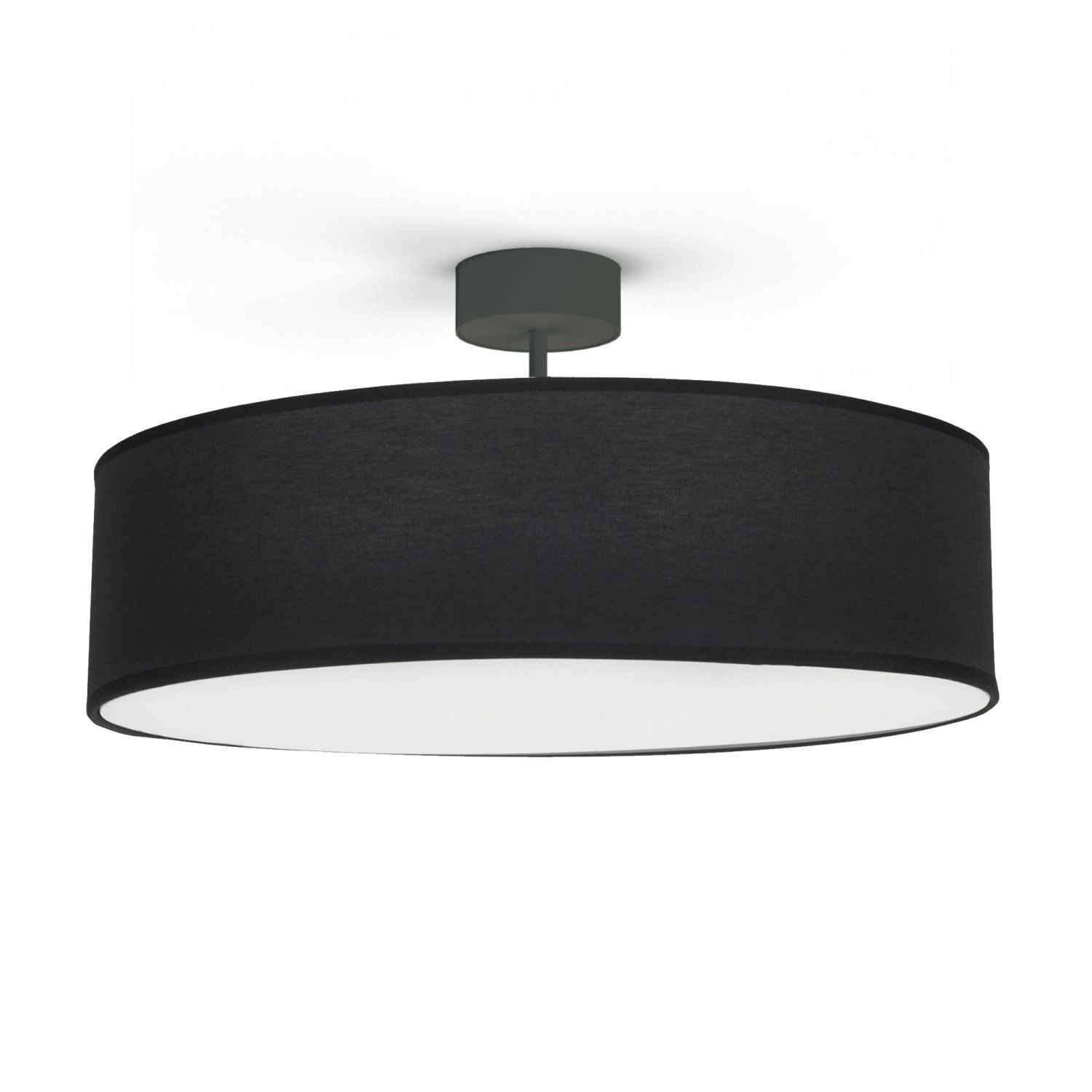 Deckenlampe rund Ø 50 cm Stoff Schirm 3x E27 blendarm