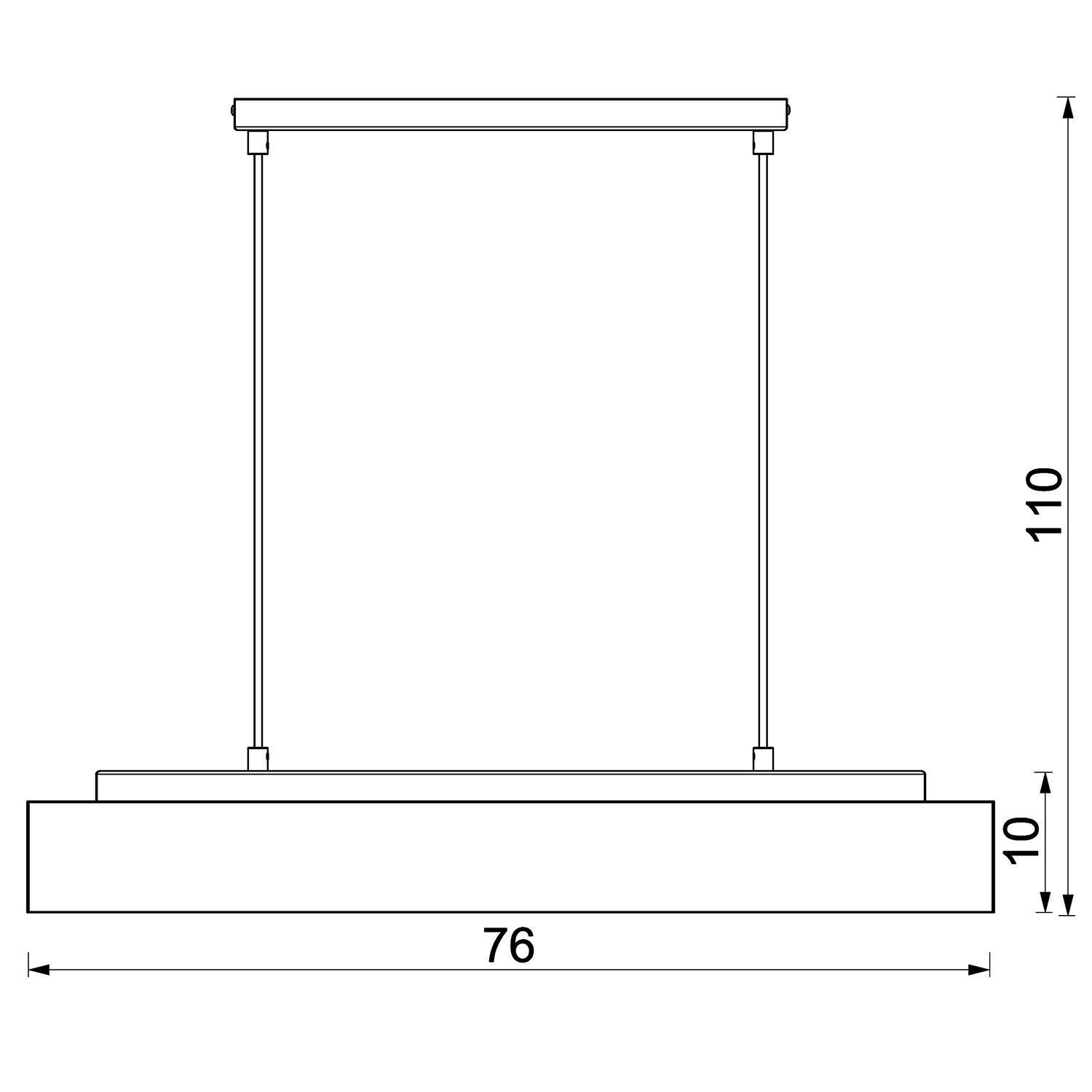 Pendelleuchte Holz Metall Schwarz L:76 cm GU10 wohnlich