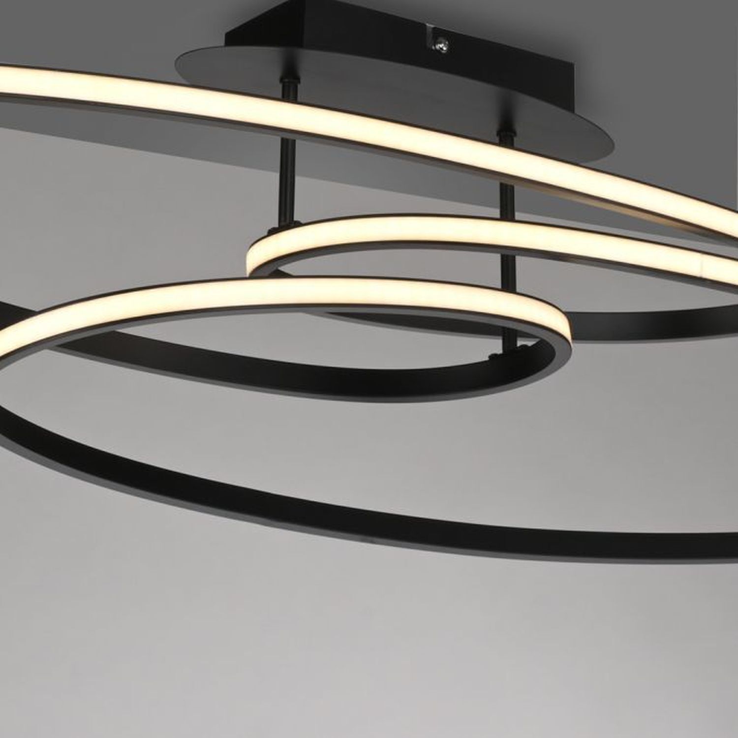 LED Deckenleuchte Metall Schwarz 3000 K Ringe dekorativ
