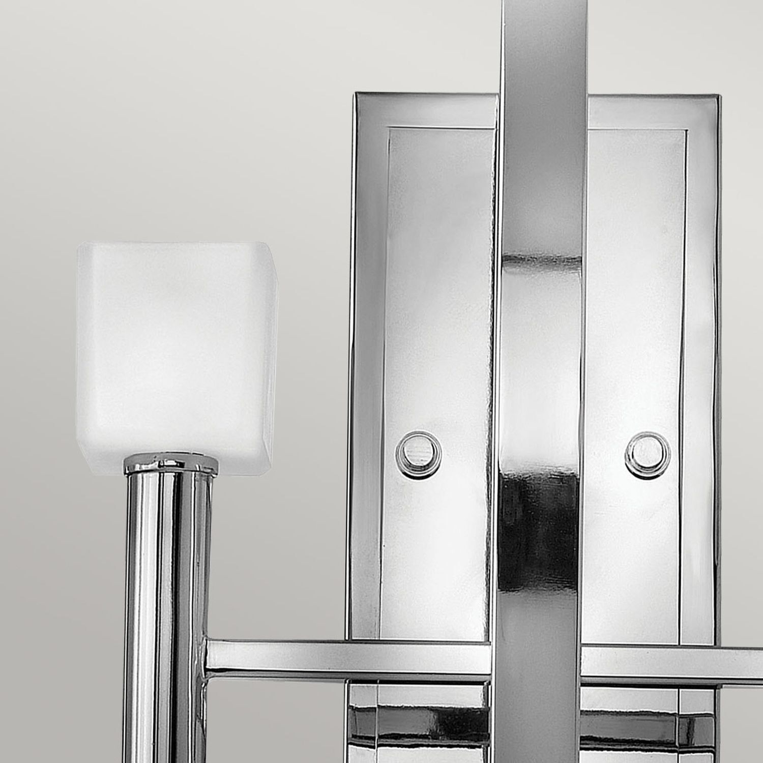 Wandleuchte Metall Glas H: 50 cm Chrom Weiß mit 2x G9 LED