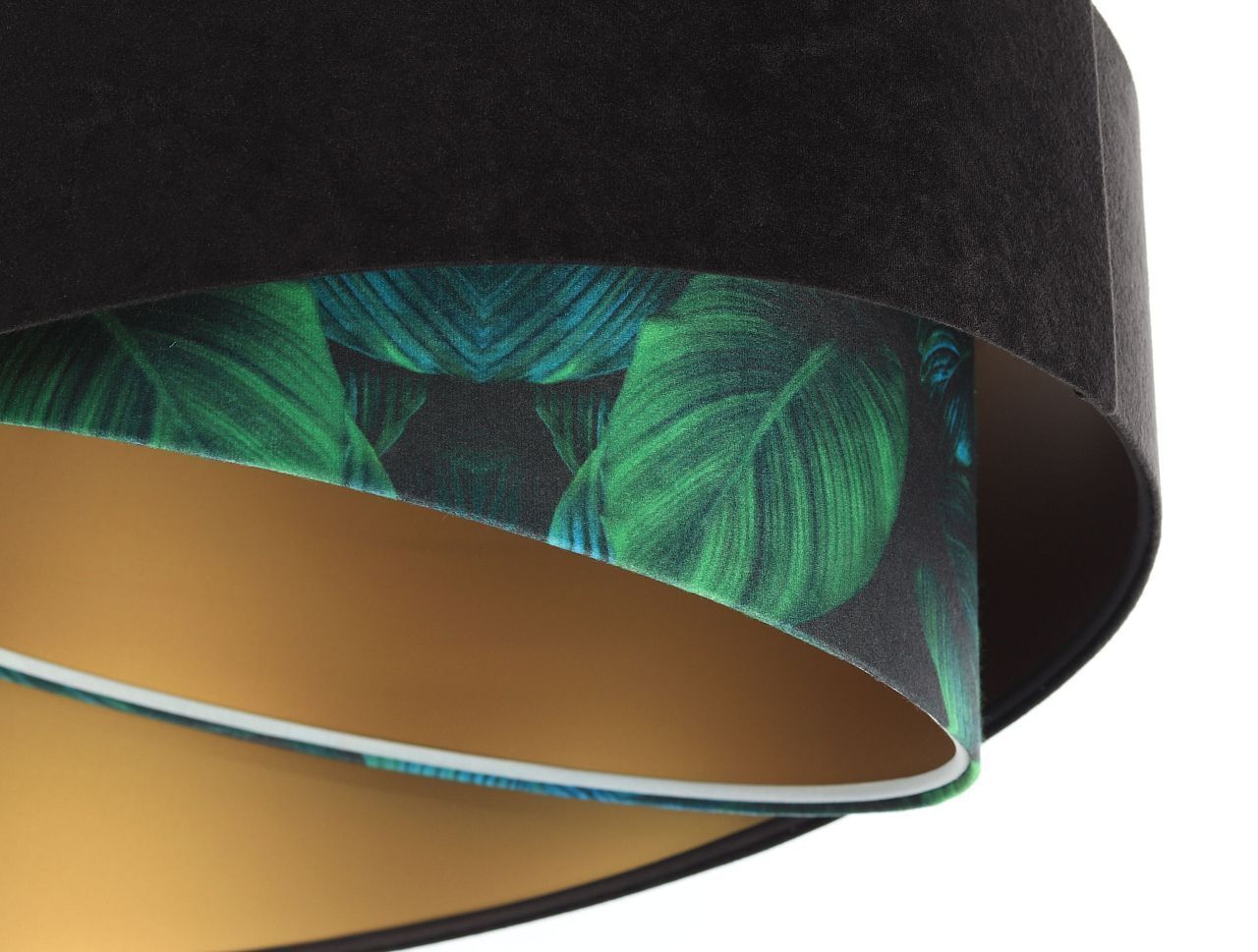 Pendelleuchte E27 rund D: 50 cm Stoff Velours Optik Tropical