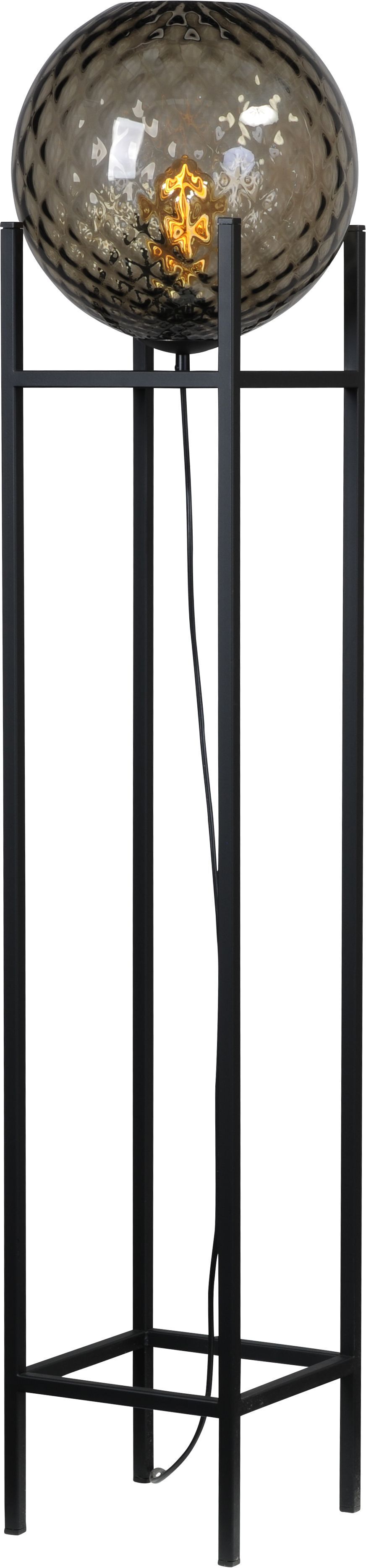 Stehleuchte Schwarz Metall Glas klein 127 cm Wohnzimmer