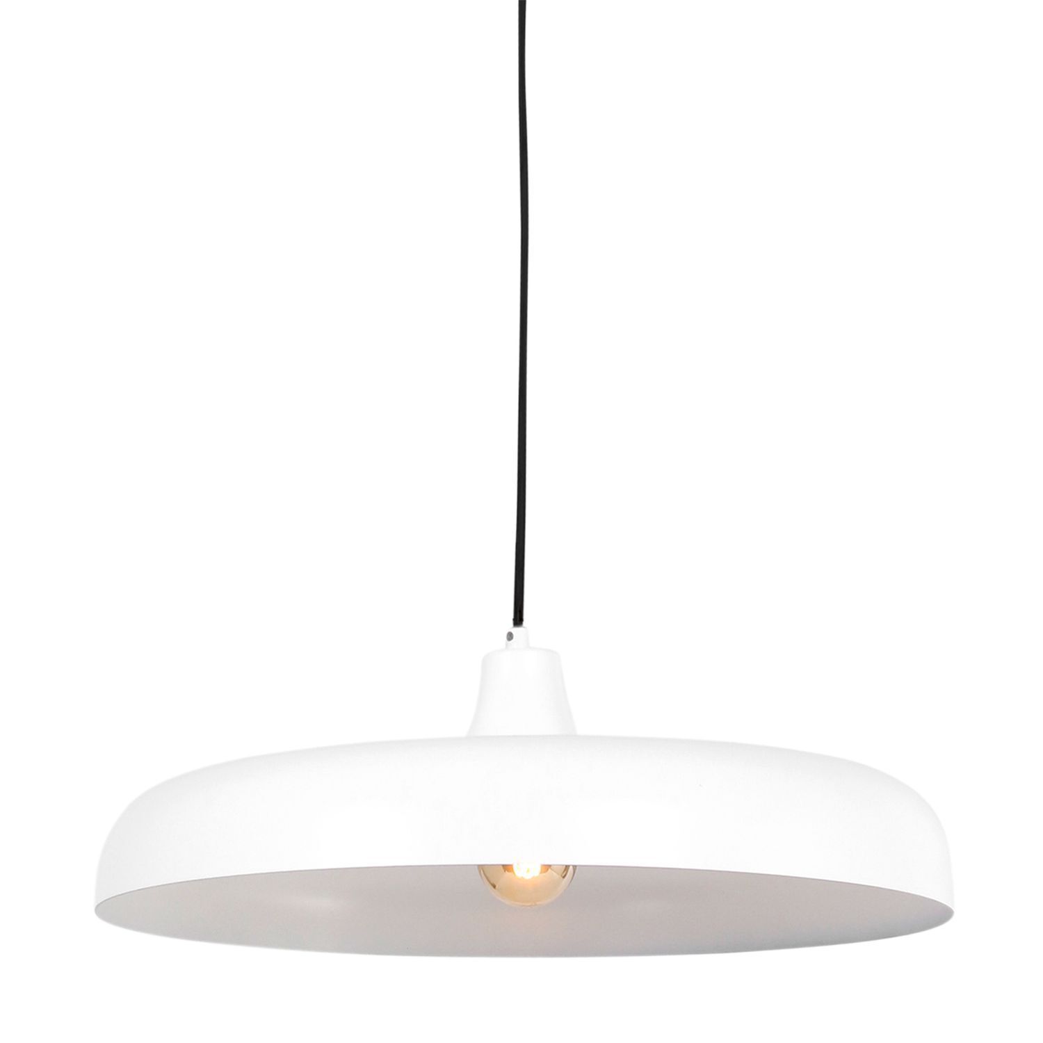 Weiße Hängelampe Metall Ø50 cm rund E27 Modernes Design