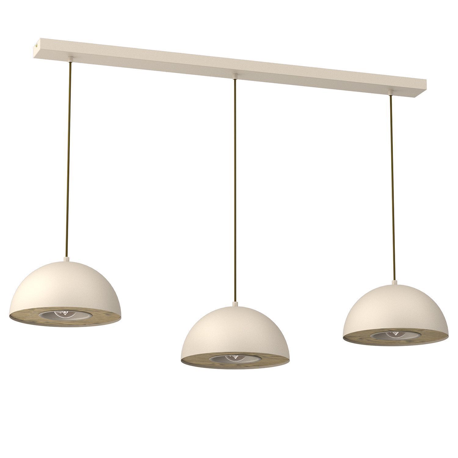 Längliche Hängelampe Metall Beige 132 cm E27 Loft