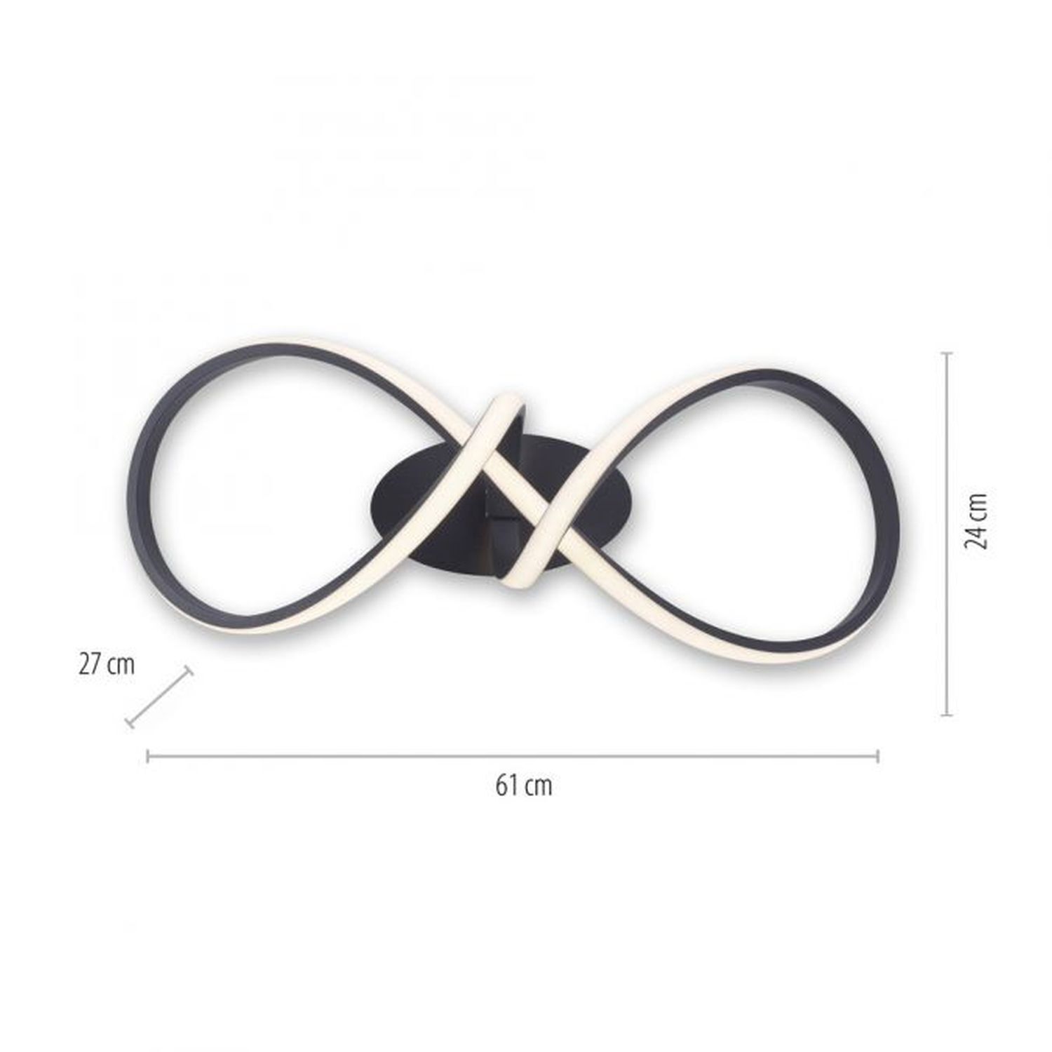 Dimmbare LED Deckenlampe Metall Schwarz 3000 K warmweiß Knoten