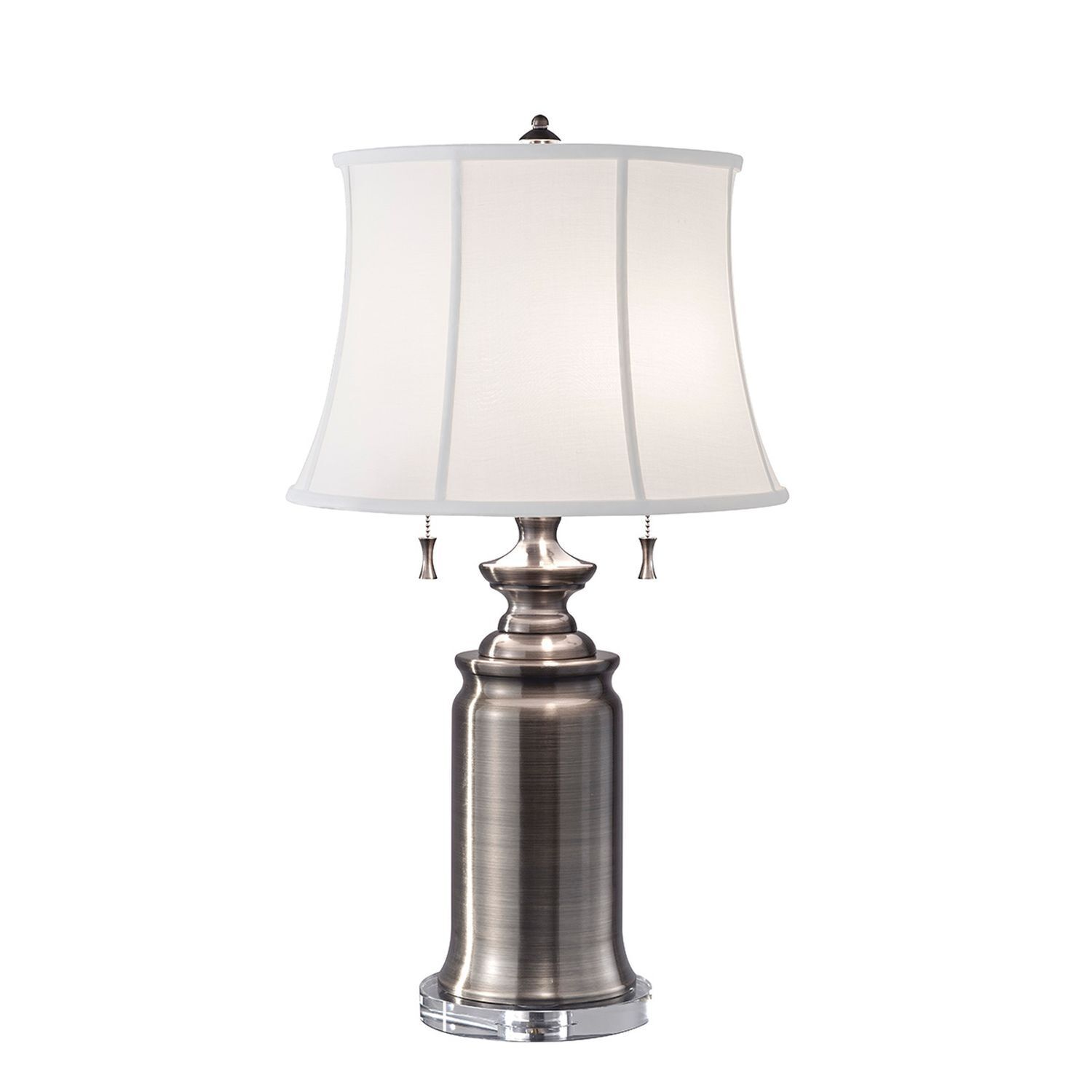 Stehlampe JOHA in Nickel Antik 69cm 2-flmg Lampe