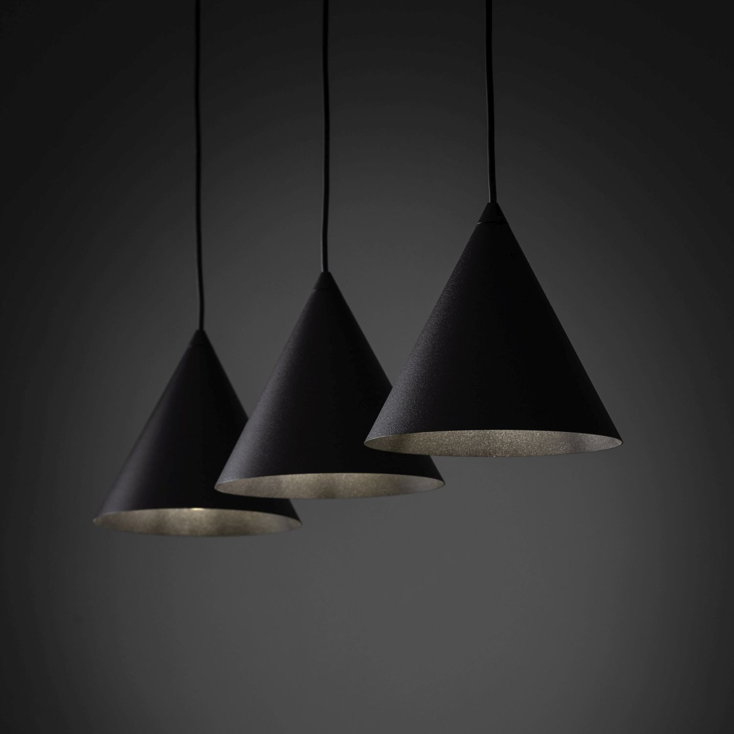 Hängelampe 3-flammig Schwarz L: 75 cm E27 Retro Metall