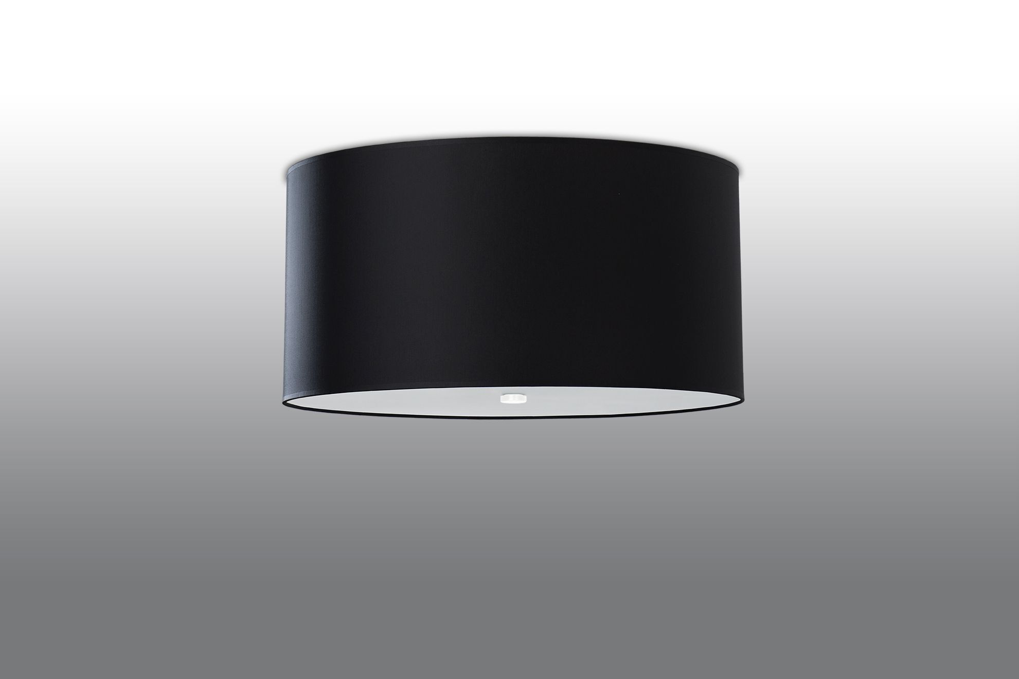 Deckenlampe Schwarz rund Ø 50 cm Stoff Glas 5x E27
