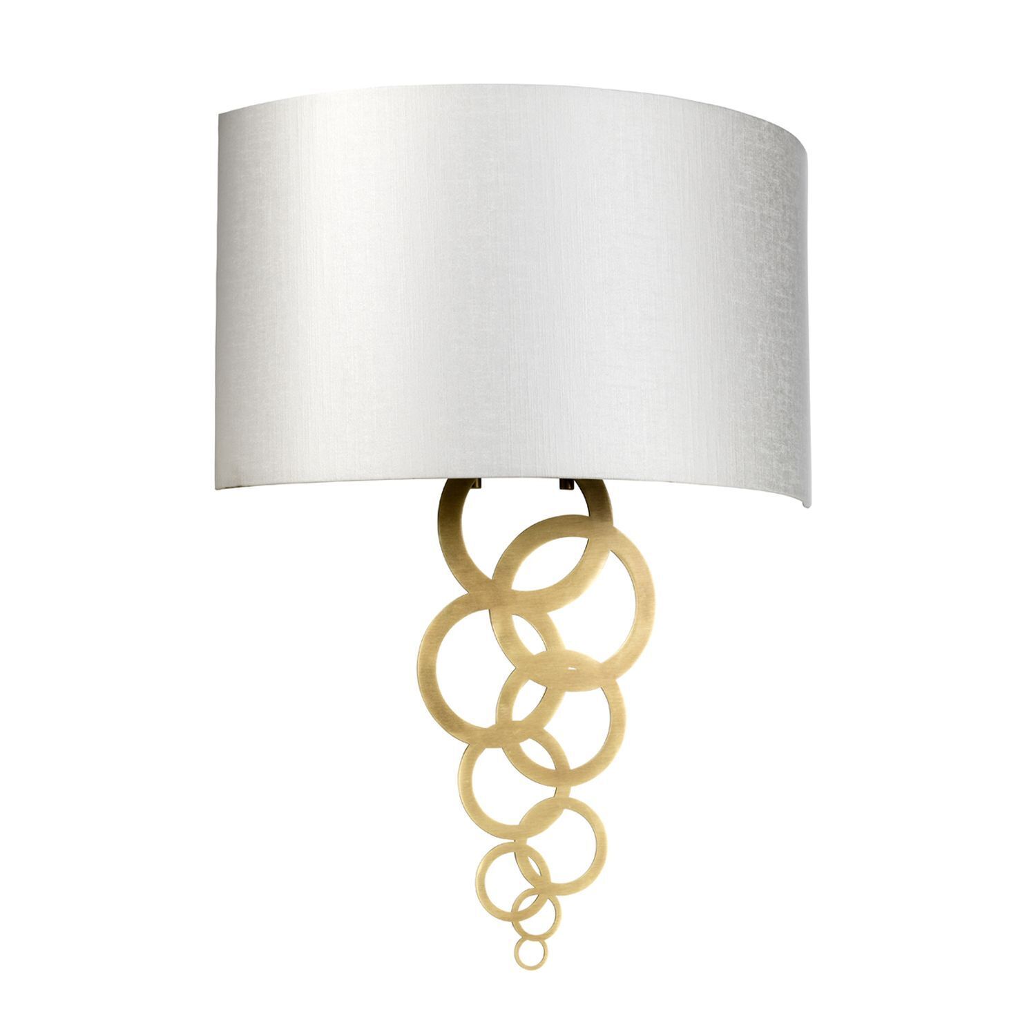 Wandleuchte Stoff Metall in Creme Messing Modern