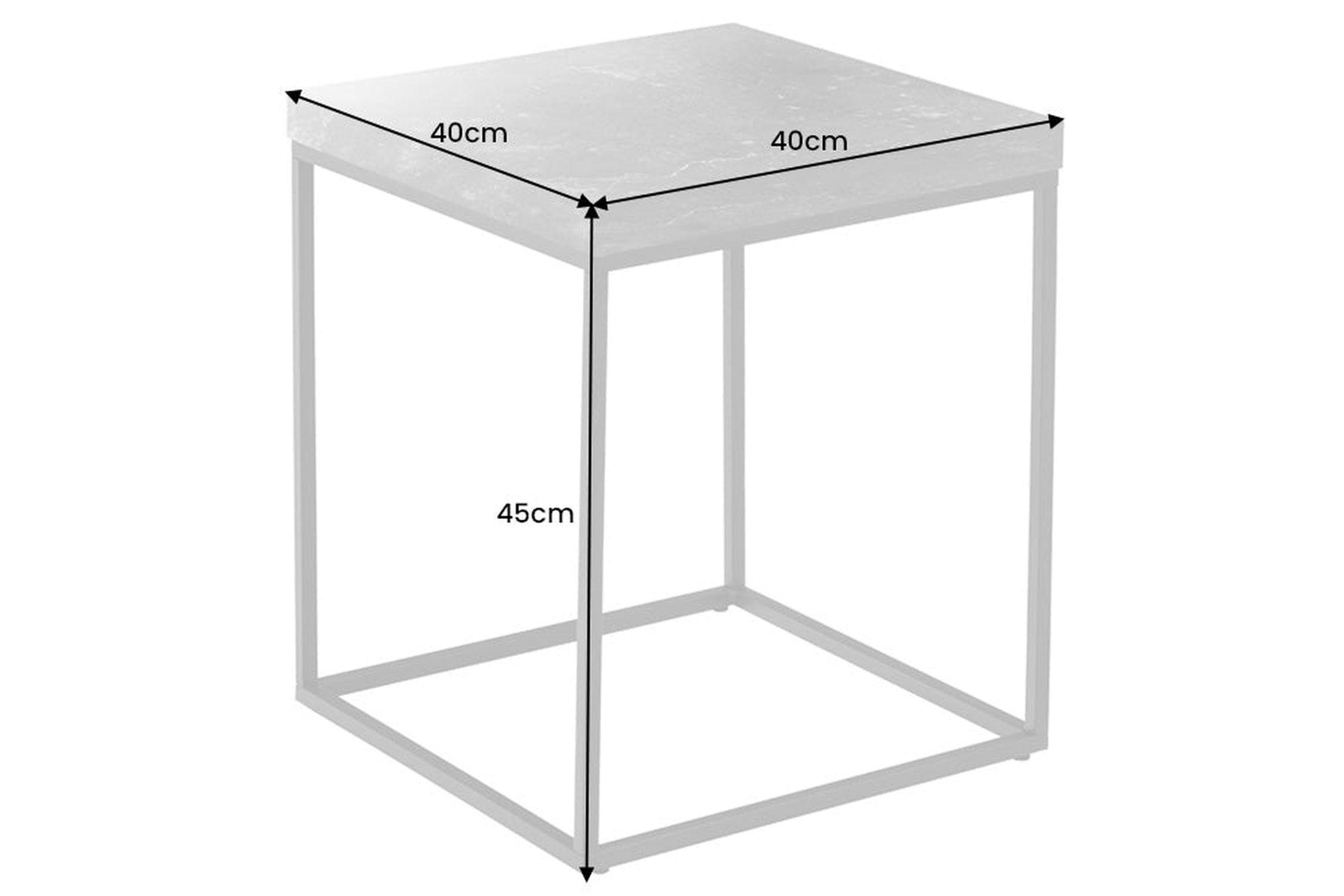 Beistelltisch in Schwarz Weiß 40 x 40 cm Marmor Optik