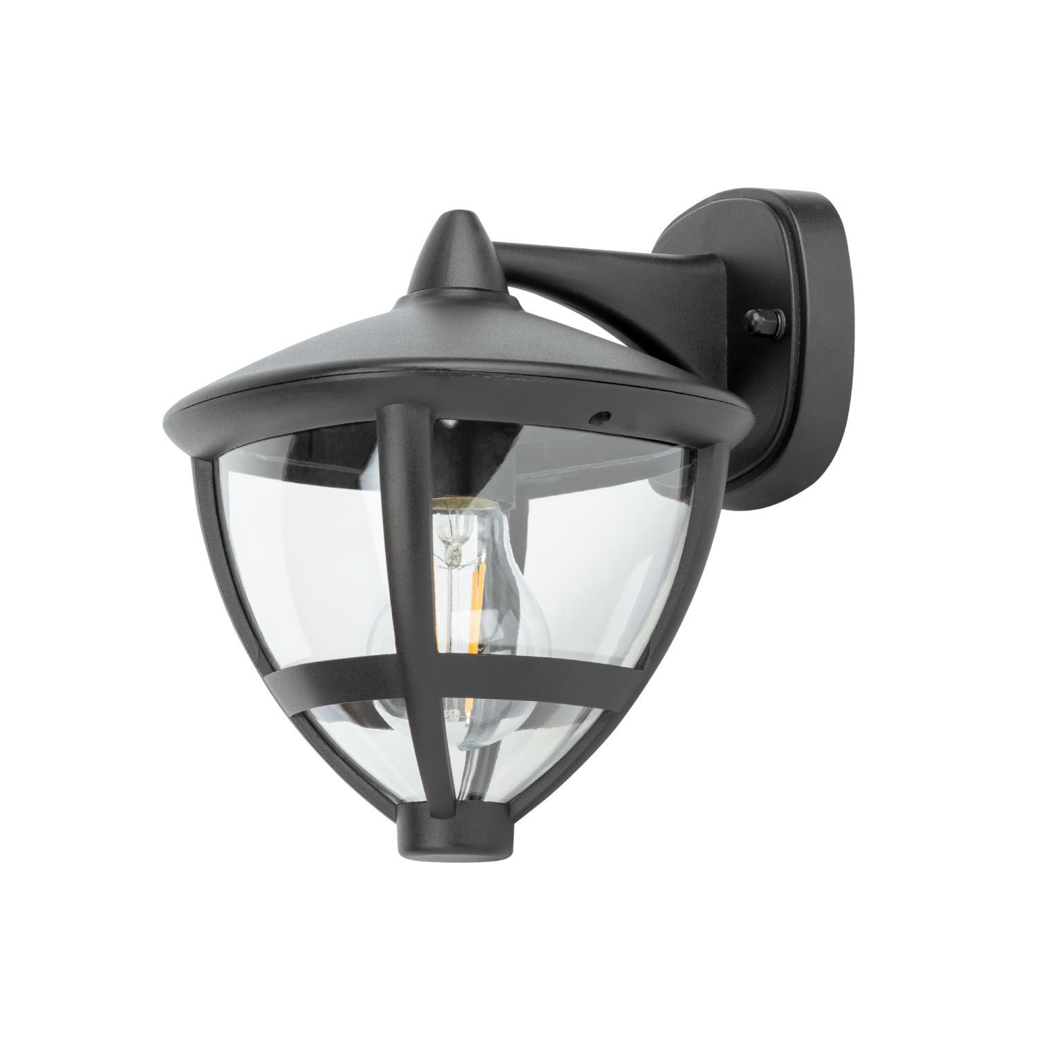 Wandleuchte außen IP44 E27 Schwarz H: 23 cm dekorativ