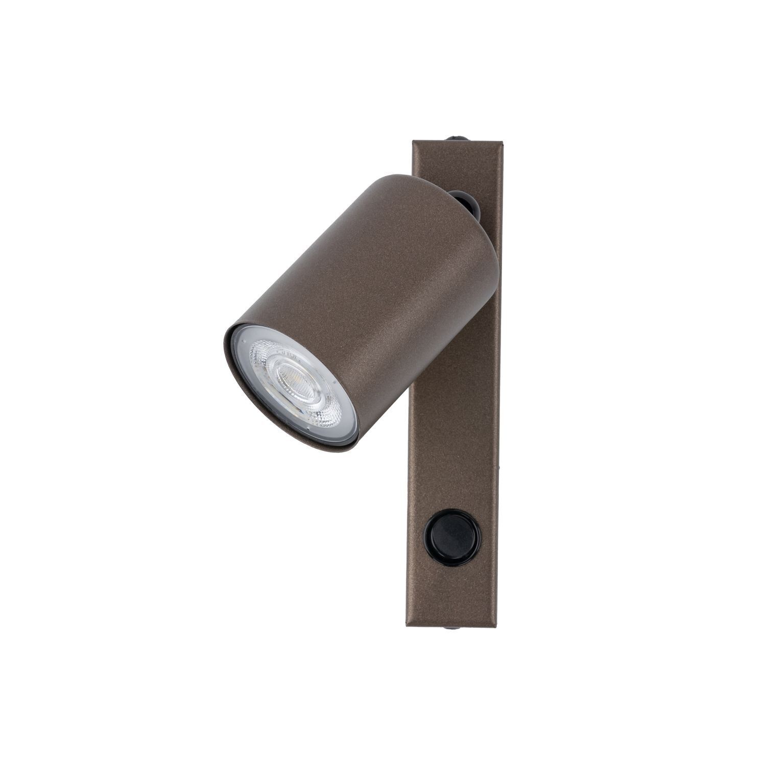 Wandspot Metall mit Schalter Braun GU10 verstellbar H: 22 cm