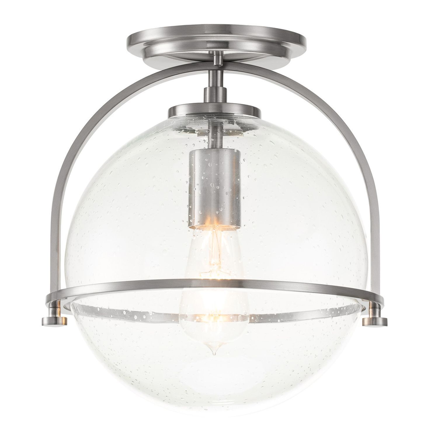 Deckenlampe Metall Glas D: 28,2 cm rund E27 SAGAR
