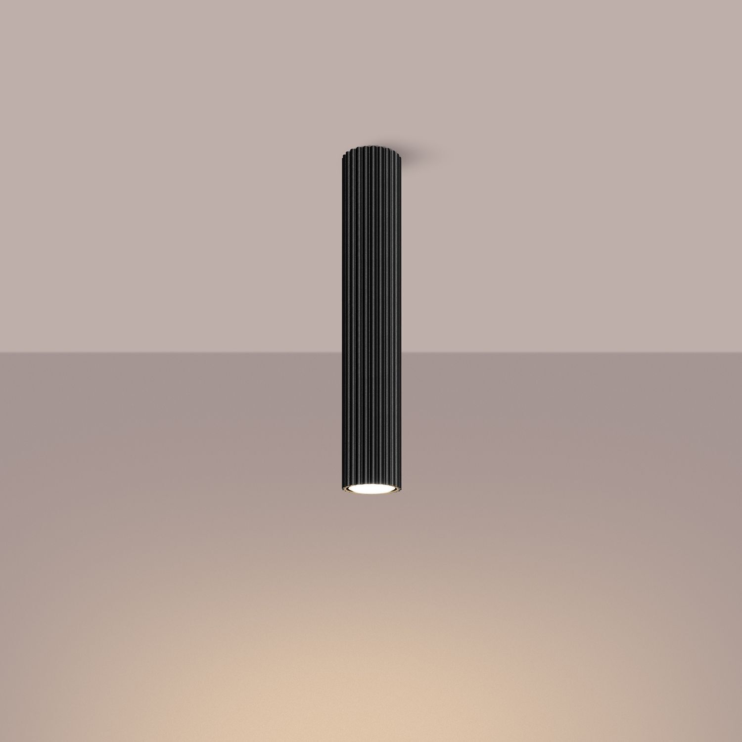 Deckenspot schmal Ø 6,5 cm H: 40 cm Schwarz GU10 Aufputz