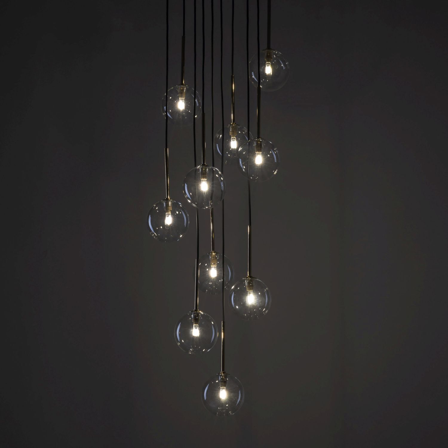 Hängeleuchte Kugel Metall Glas H: max. 145 cm verstellbar