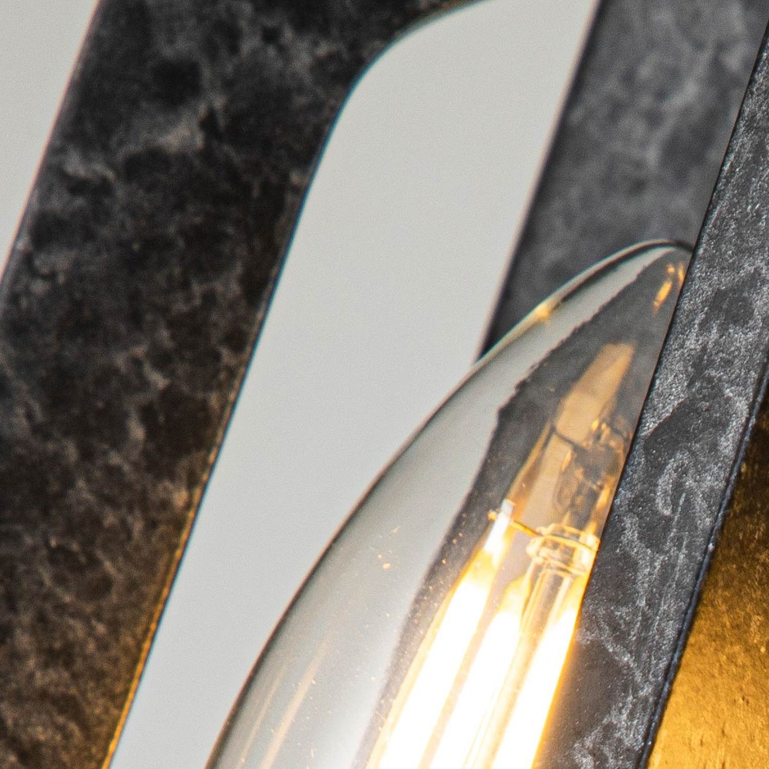 Wandlampe Schwarz Antik H: 30,5 cm 2x E14 Rustikal