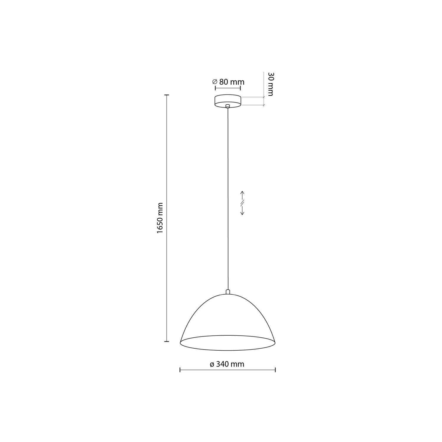 Hängeleuchte Metall E27 rund Ø 34 cm H: max. 165 cm Mint