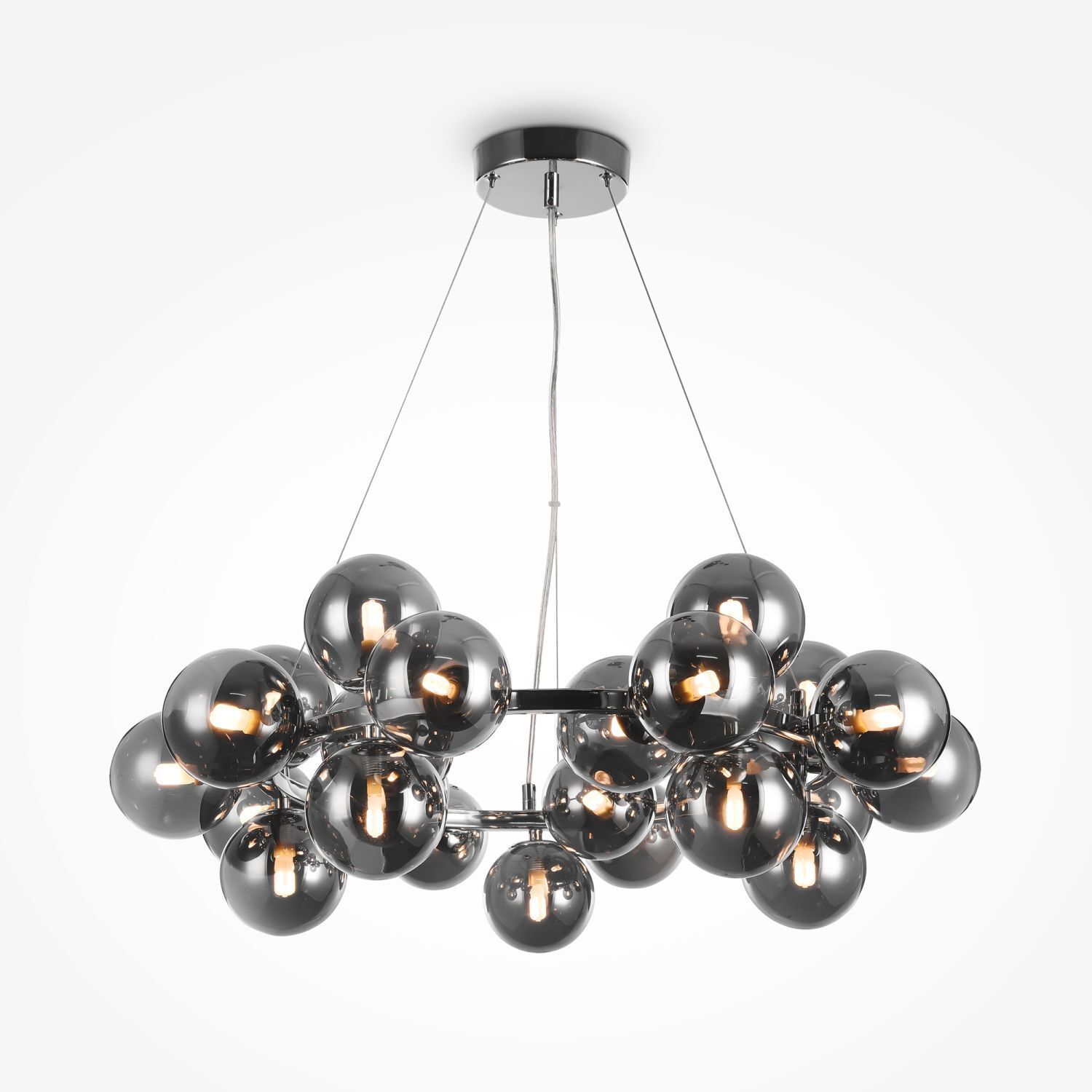Hängeleuchte Metall Rauchglas G9 69 cm breit Modern