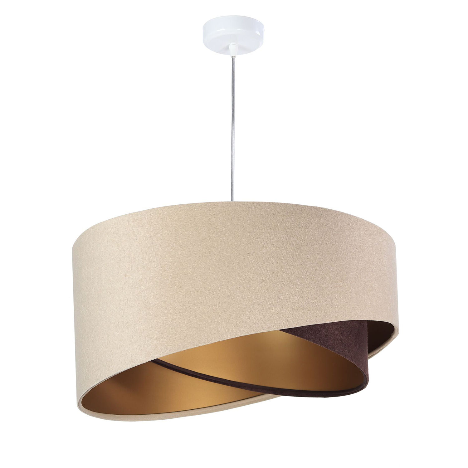 Hängeleuchte Beige Gold Braun Esstisch Lampe