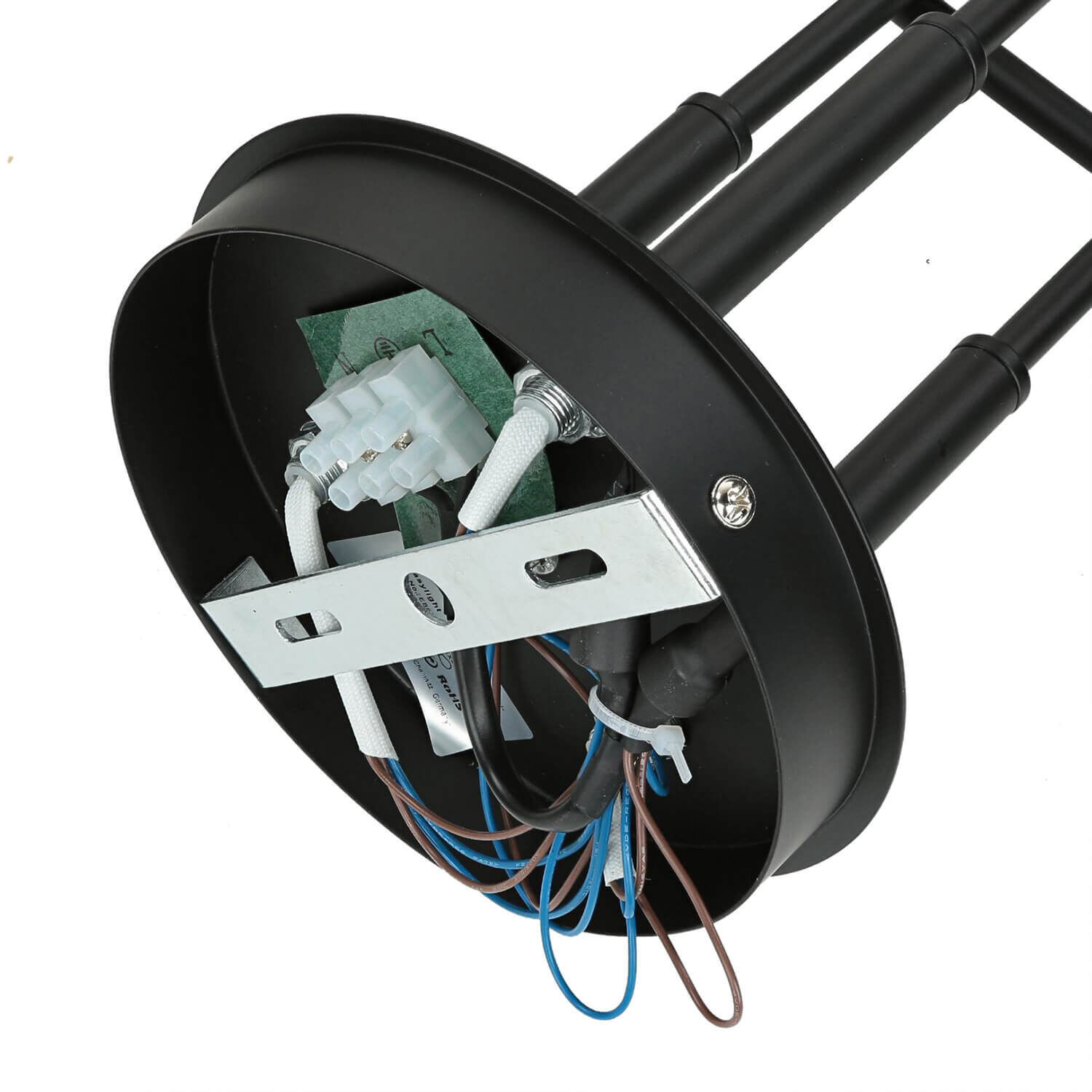 Deckenlampe Schwarz Weiß 6x E14 Modern Metall Glas