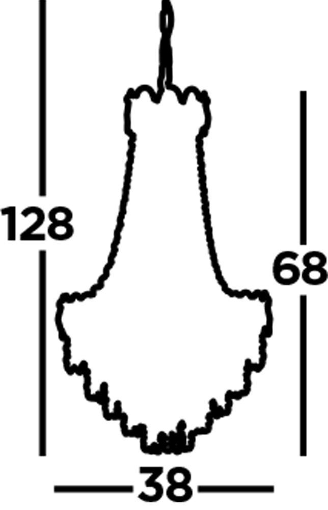 Kristall Kronleuchter Ø 38 cm H: max. 128 cm verstellbar