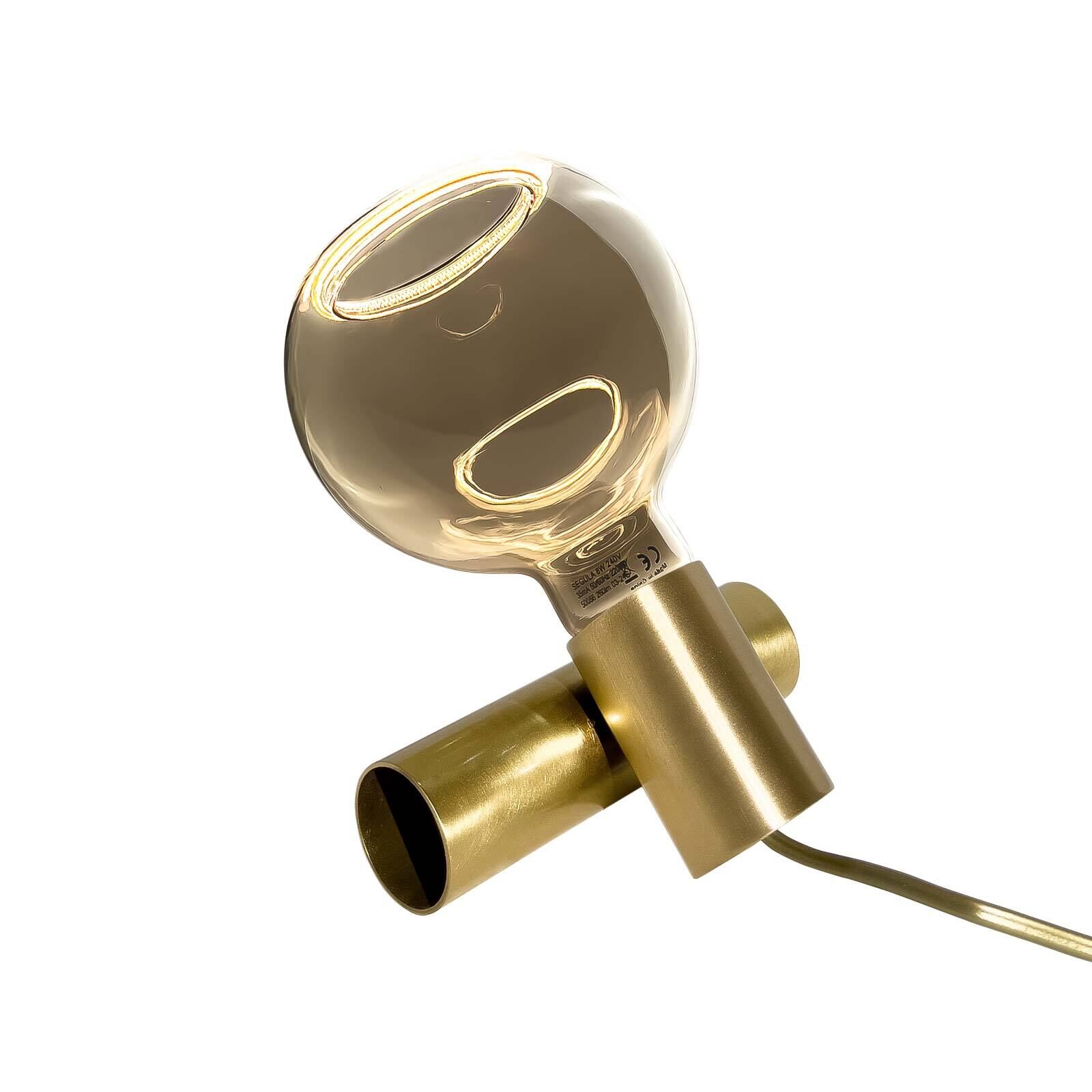 Tischleuchte klein H: 8 cm Echt-Messing E27 in Bronze hell Licht, Beleuchtung, Rauchrohr