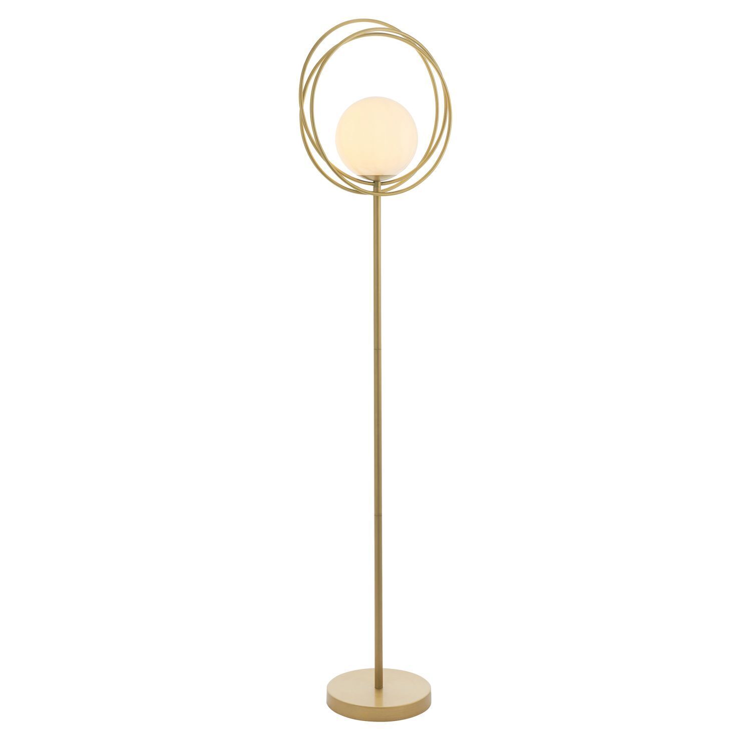 Stehleuchte Metall Glas 155,6 cm Gold Weiß Kugel Schirm E27