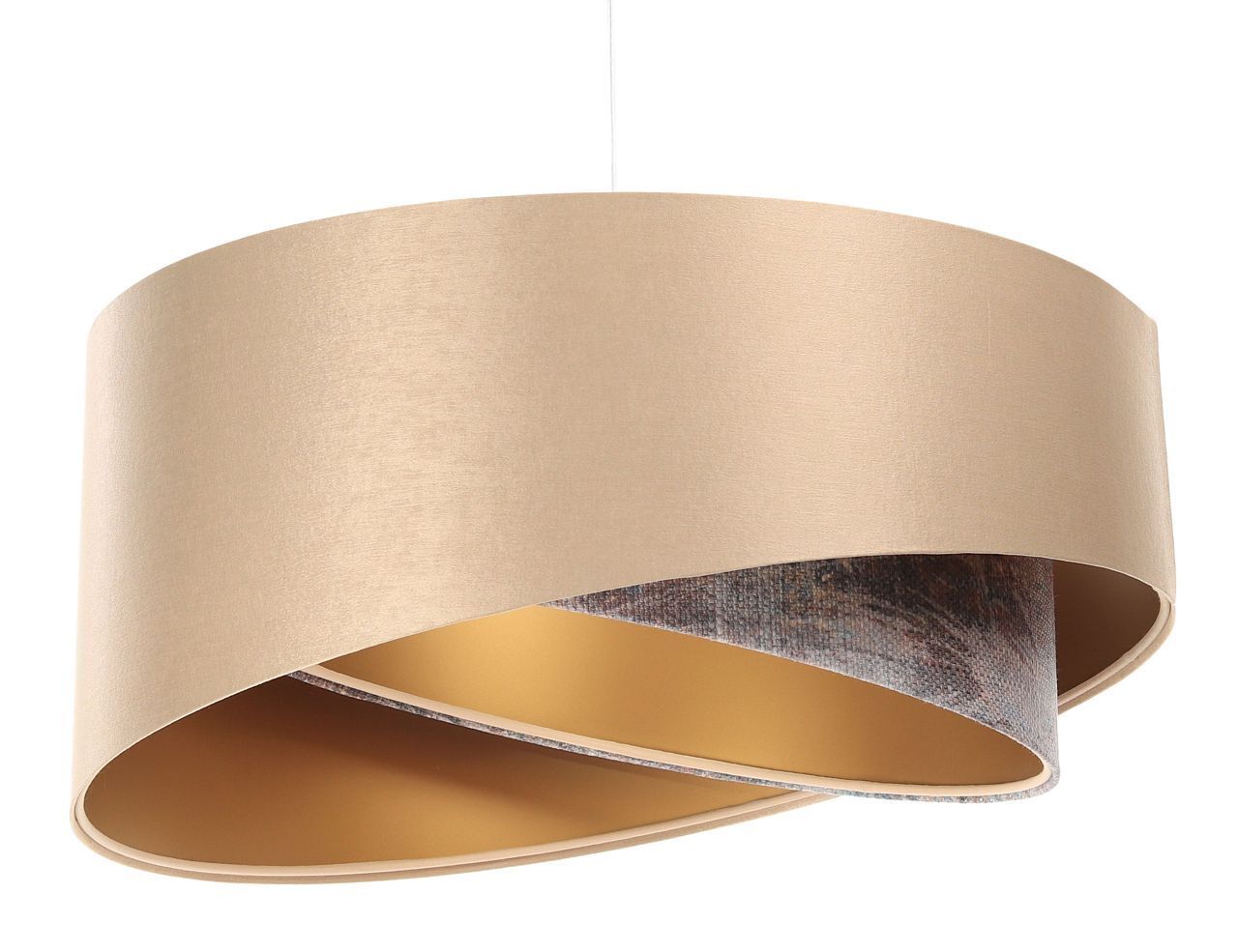 Hängeleuchte Satin E27 rund D: 50 cm in Gold Bunt Lampe