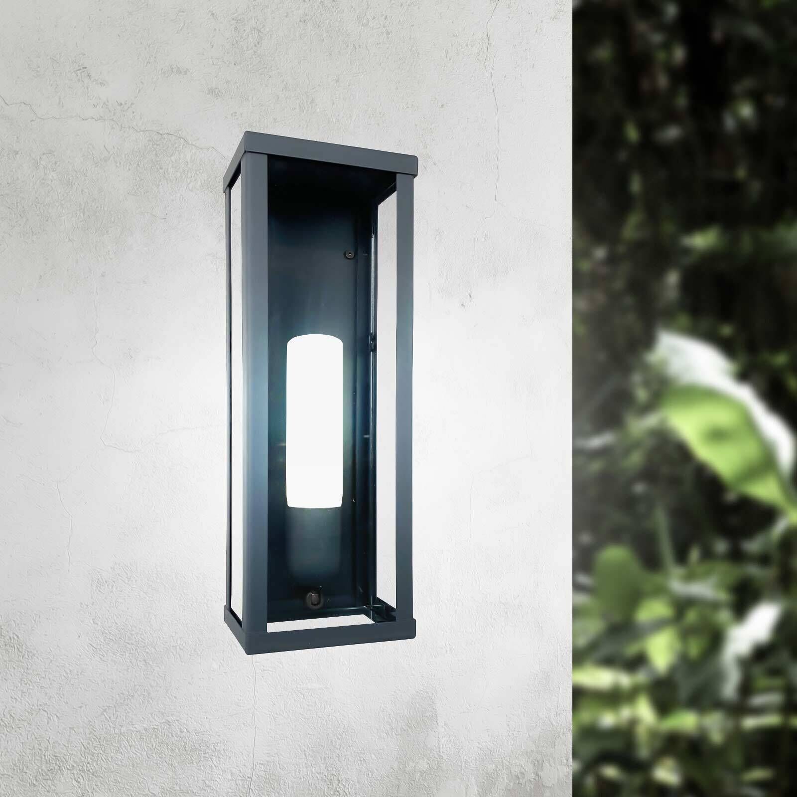 Außenleuchte Wand in Bronze matt IP43 E27 Eisen Glas