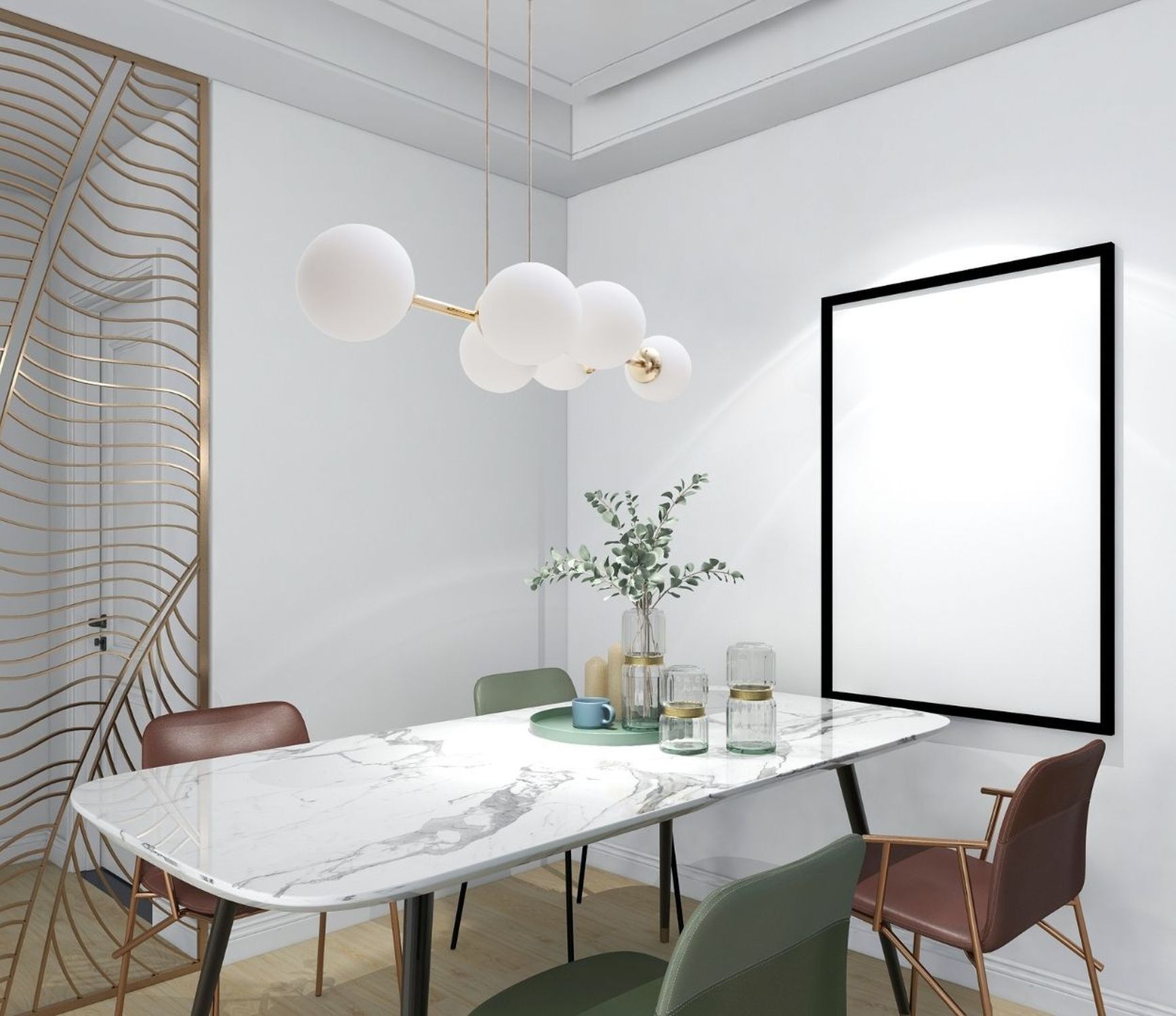 Große Hängelampe blendarm Glas Metall 100 cm E27 Gold Esstisch, Marmor, Esstischstuhl, Hängeleuchte, Wandbildrahmen