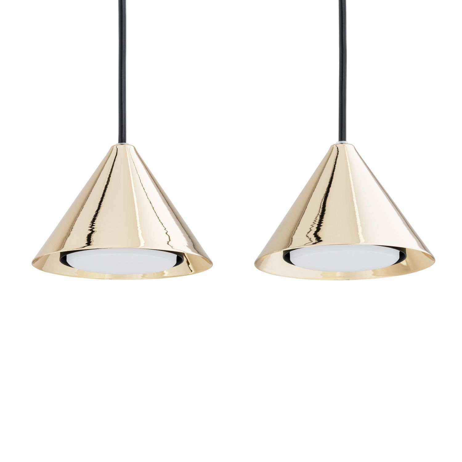 Hängelampe Metall B: 70 cm in Schwarz Gold GX53 3-flammig
