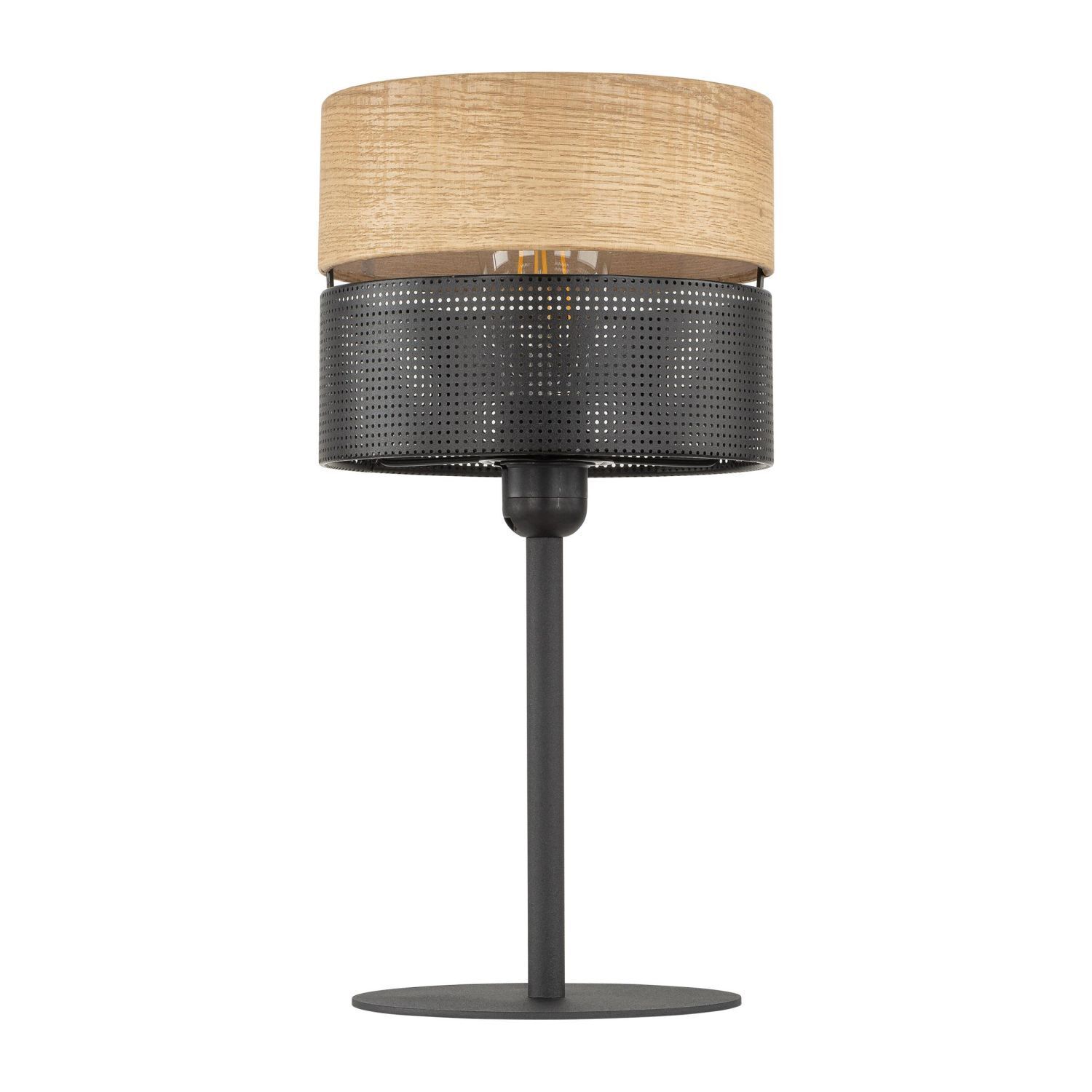 Tischleuchte Schwarz Natur E27 40 cm Modern CANTU