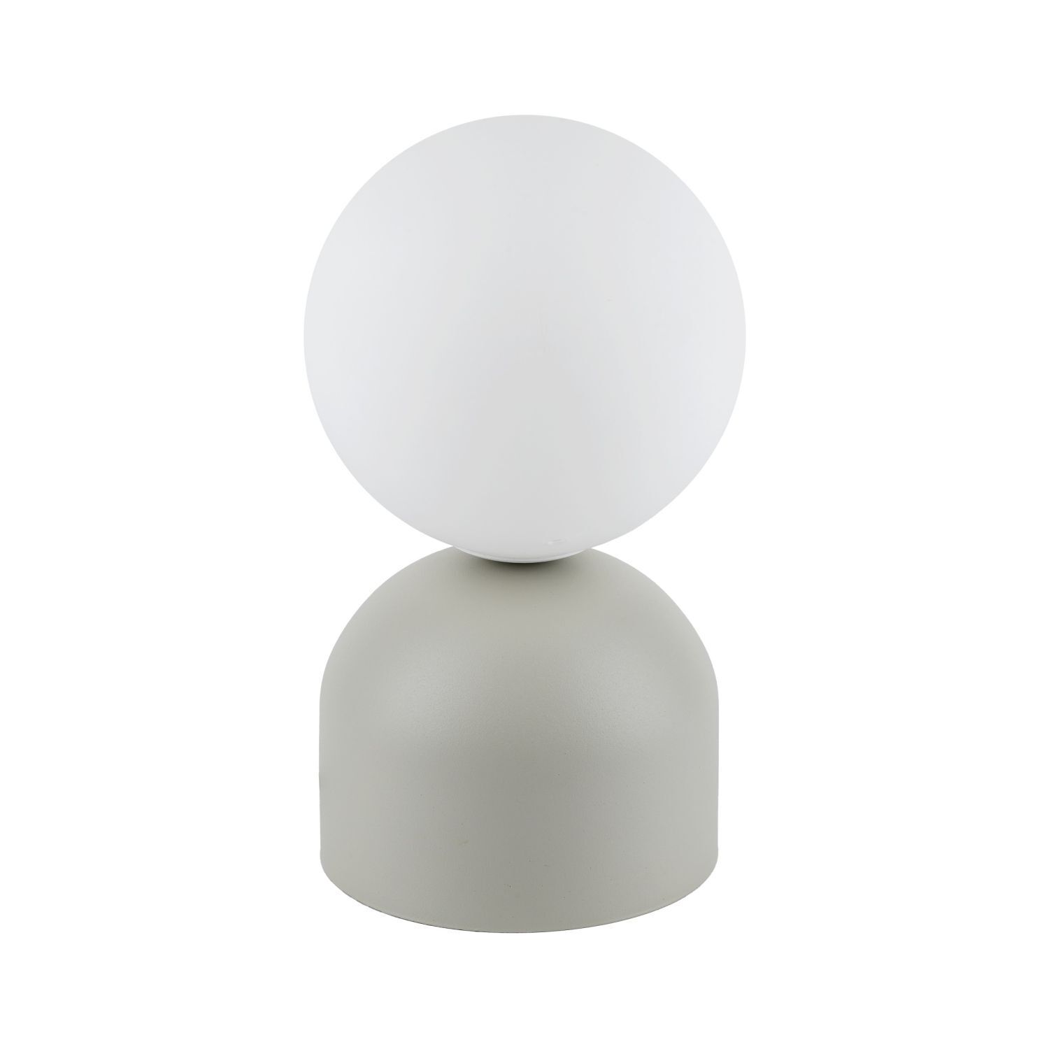 Tischlampe klein H: 21 cm Ø 12 cm Beige Weiß Metall Glas G9